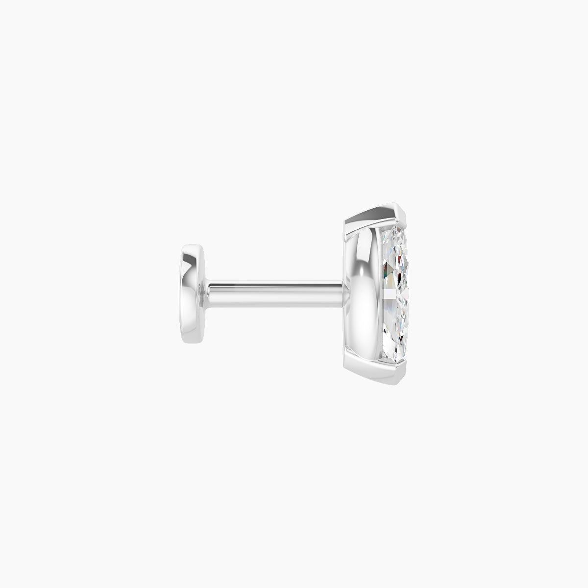 Nut | 18k White Gold 7 mm 5 mm Marquise Diamond Piercing