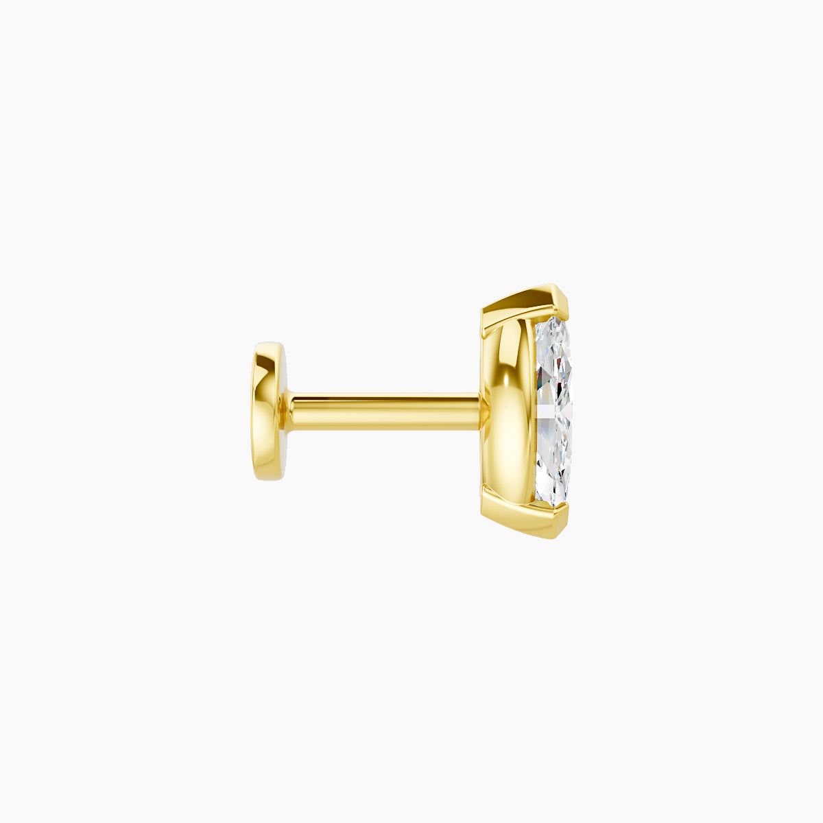 Nut | 18k Yellow Gold 7 mm 5 mm Marquise Diamond Piercing