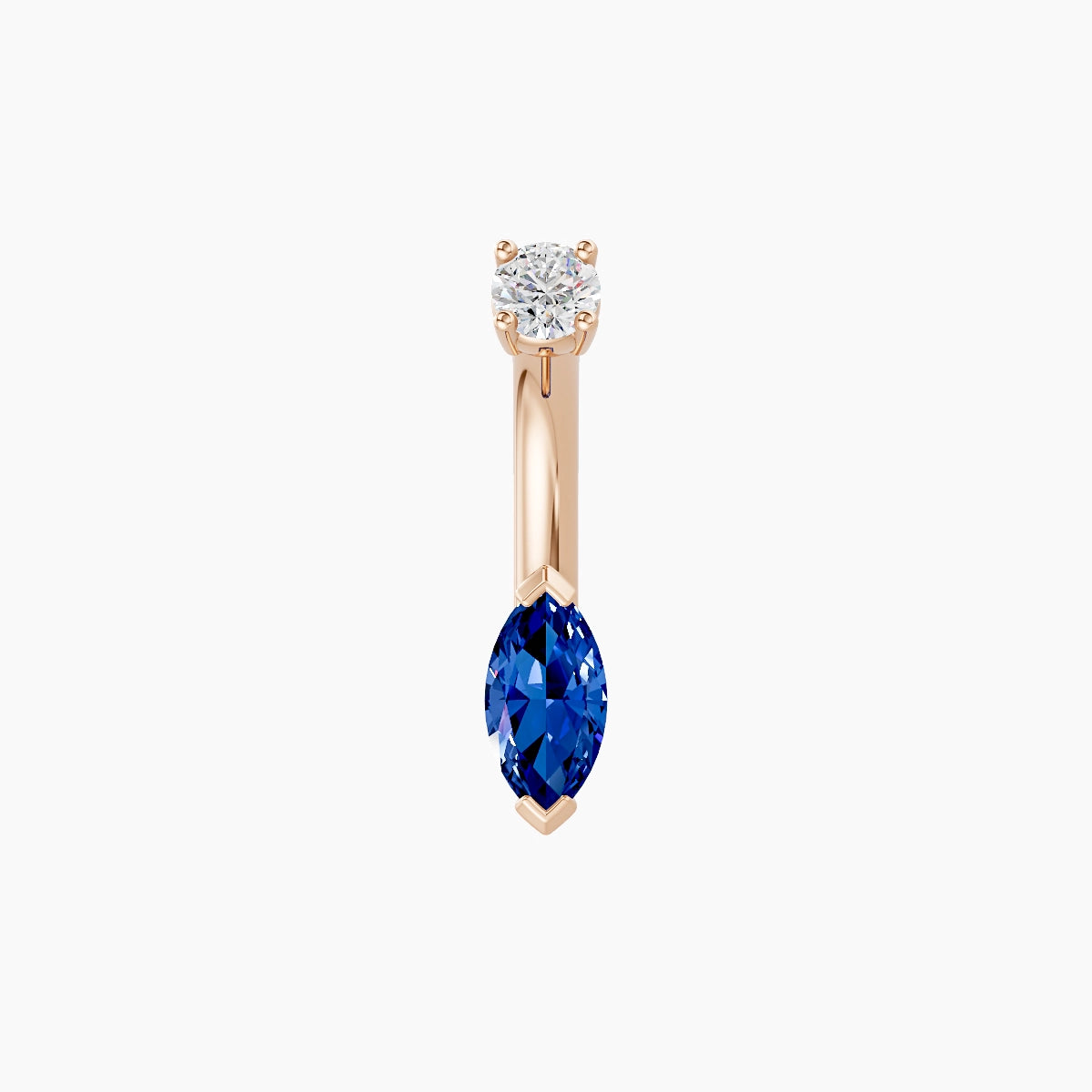 Nut | 18k Rose Gold 7 mm 6 mm Marquise Sapphire & Diamond Belly Piercing