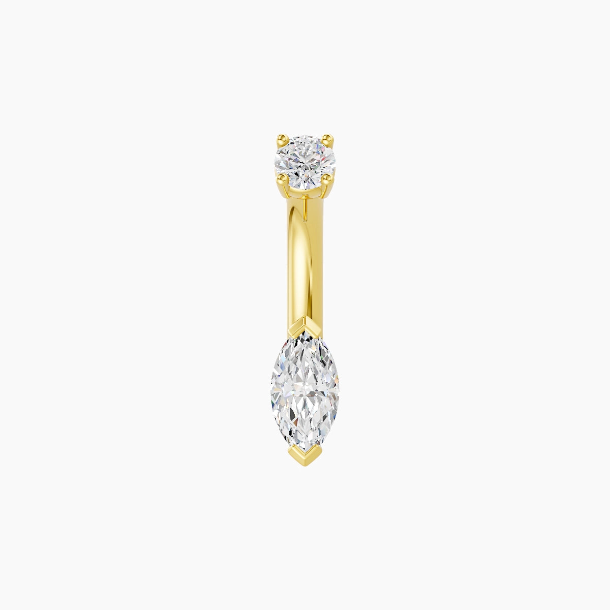 Nut | 18k Yellow Gold 7 mm 6 mm Marquise Diamond Belly Piercing
