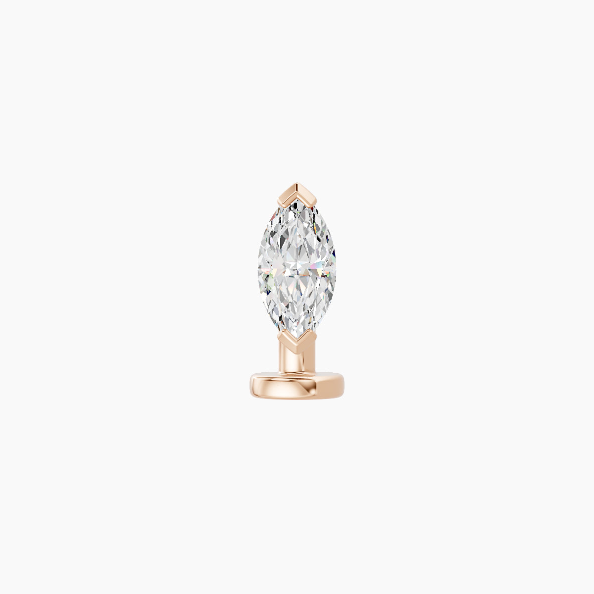 Nut | 18k Rose Gold 7 mm 6 mm Marquise Diamond Floating Navel Piercing