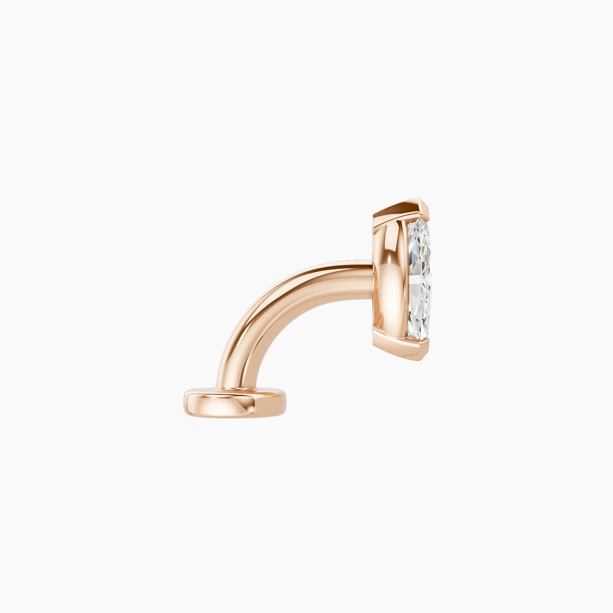 Nut | 18k Rose Gold 7 mm 6 mm Marquise Diamond Floating Navel Piercing