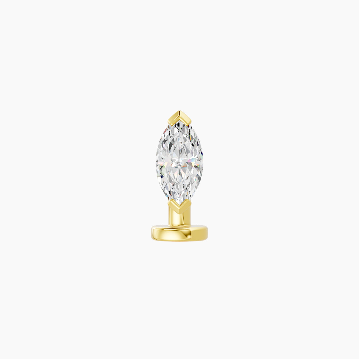 Nut | 18k Yellow Gold 7 mm 6 mm Marquise Diamond Floating Navel Piercing