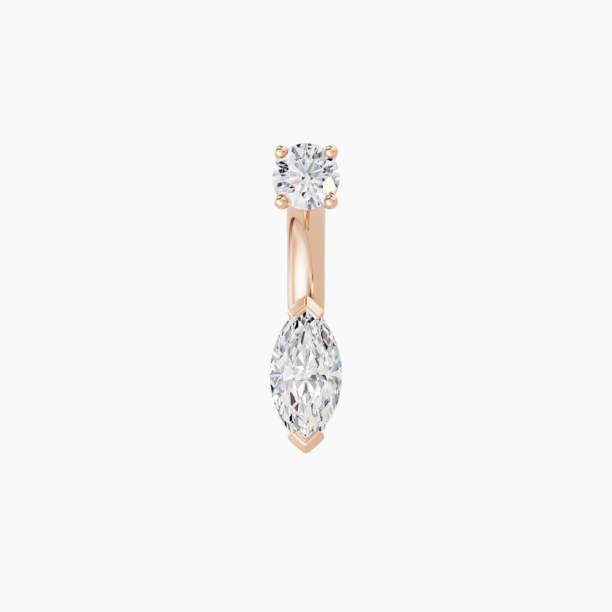 Nut | 18k Rose Gold 7 mm 6 mm Marquise Diamond Navel Piercing