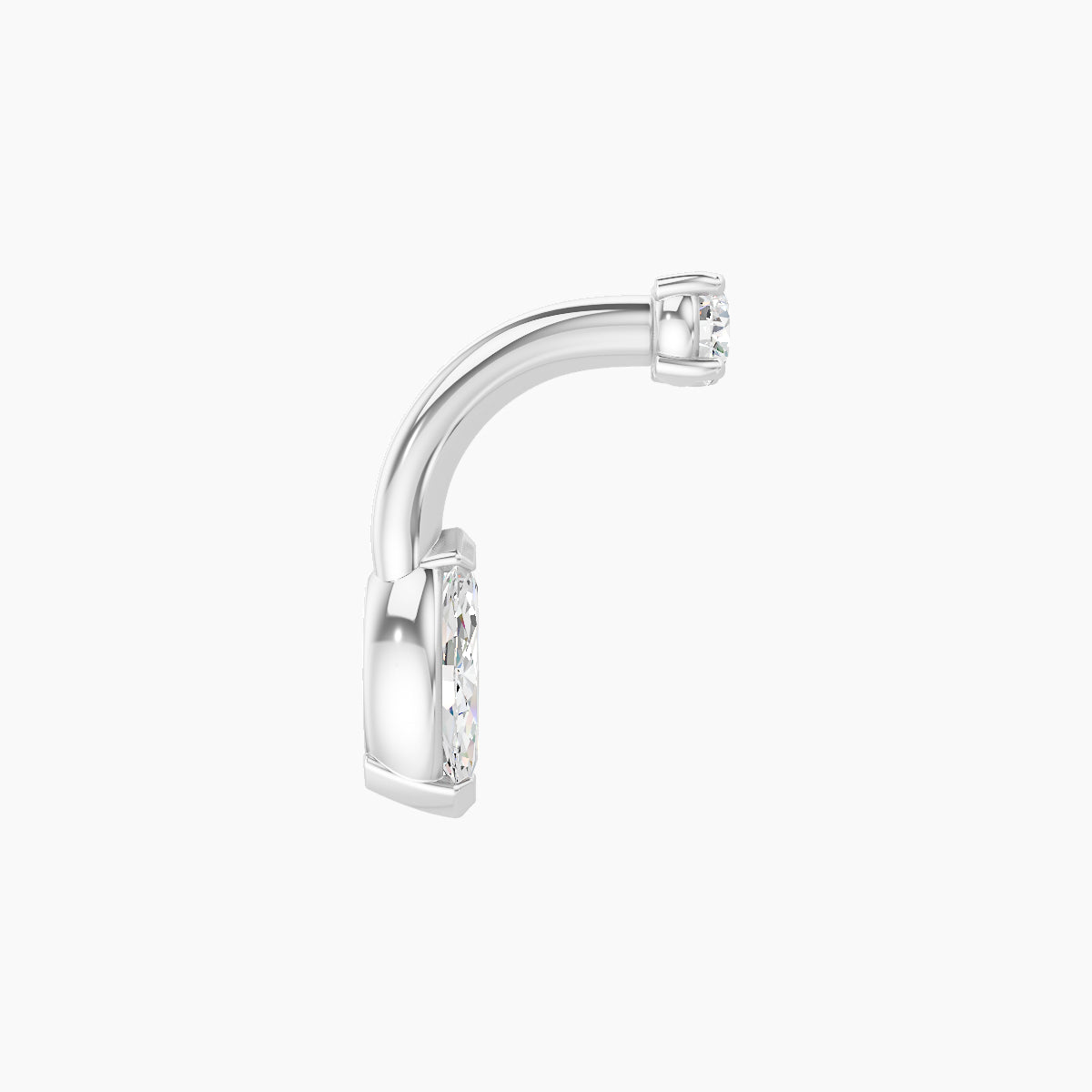 Nut | 18k White Gold 7 mm 6 mm Marquise Diamond Navel Piercing