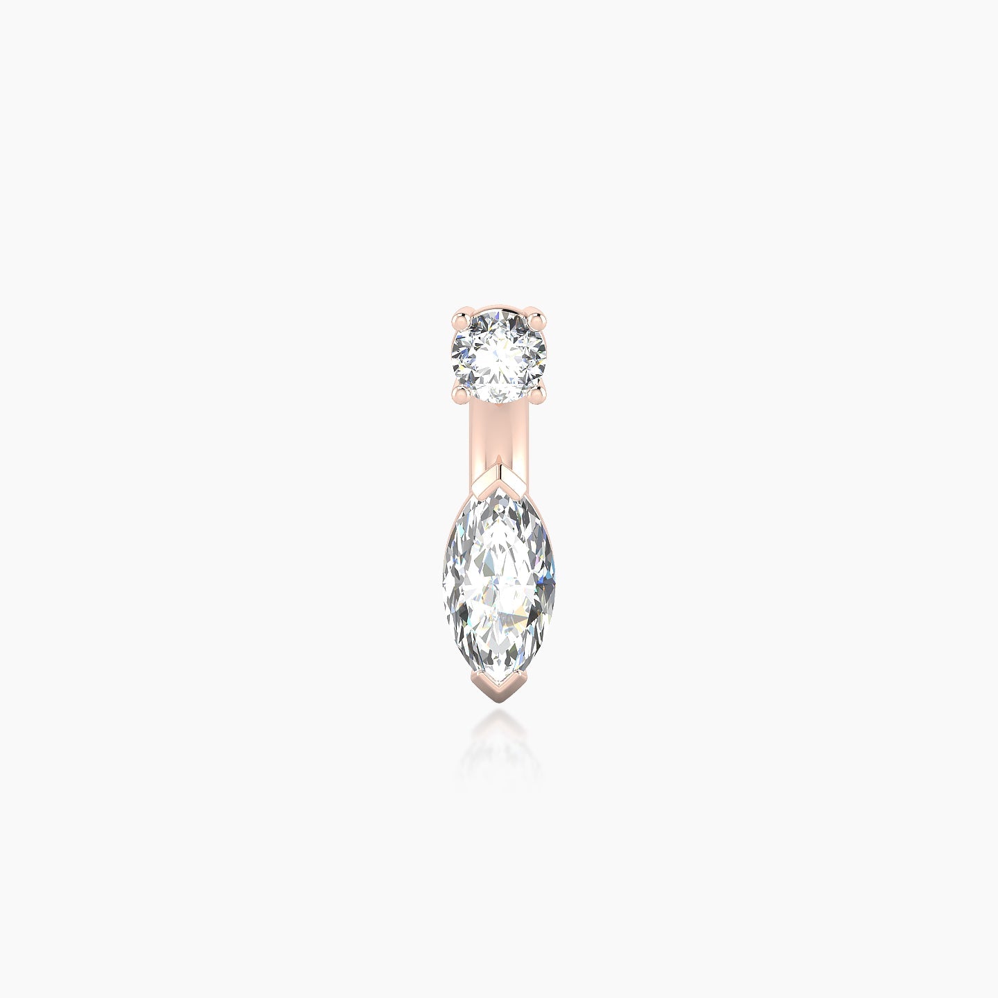Nut | 18k Rose Gold 6 mm 7 mm Marquise Diamond Navel Piercing
