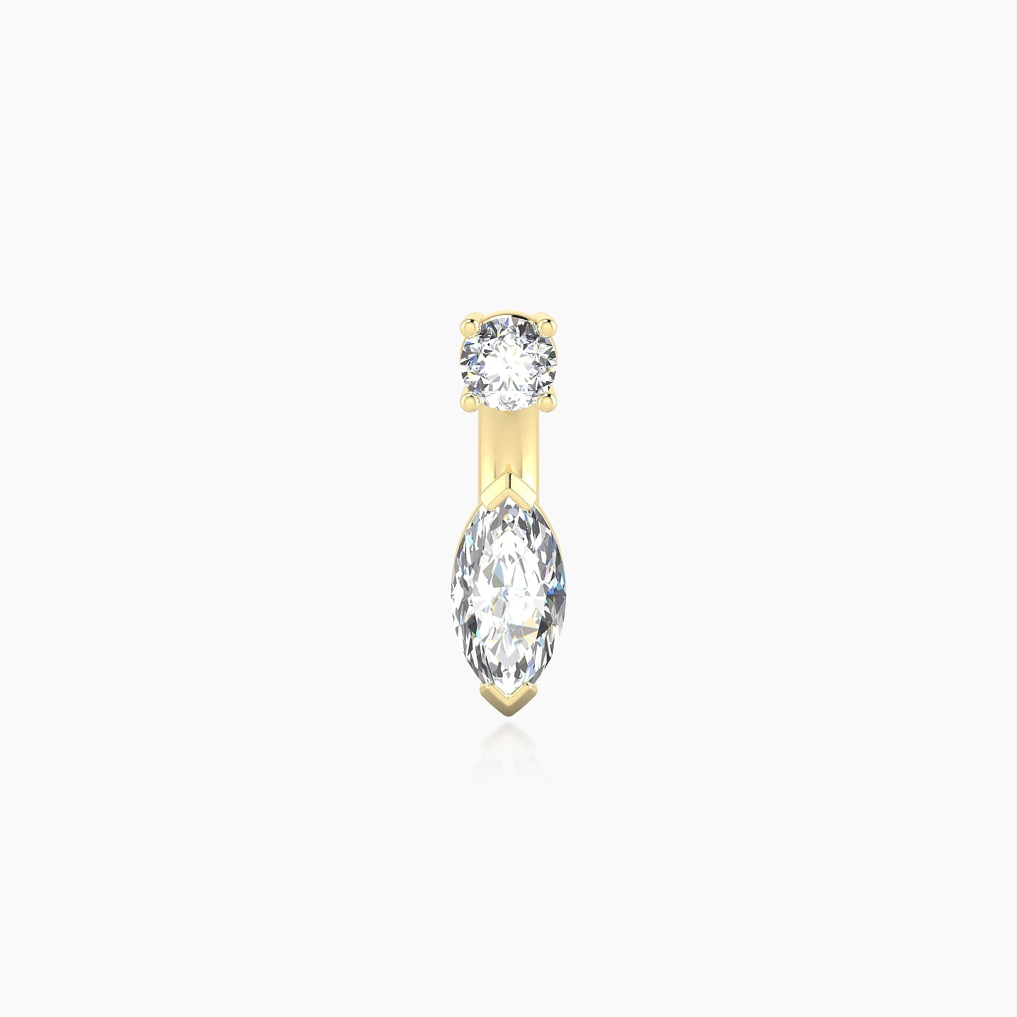 Nut | 18k Yellow Gold 6 mm 7 mm Marquise Diamond Navel Piercing