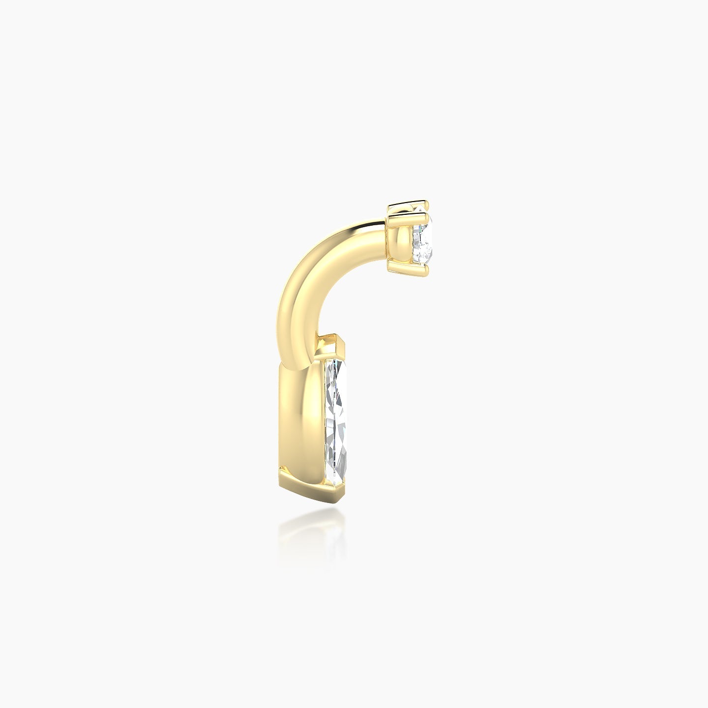 Nut | 18k Yellow Gold 6 mm 7 mm Marquise Diamond Navel Piercing