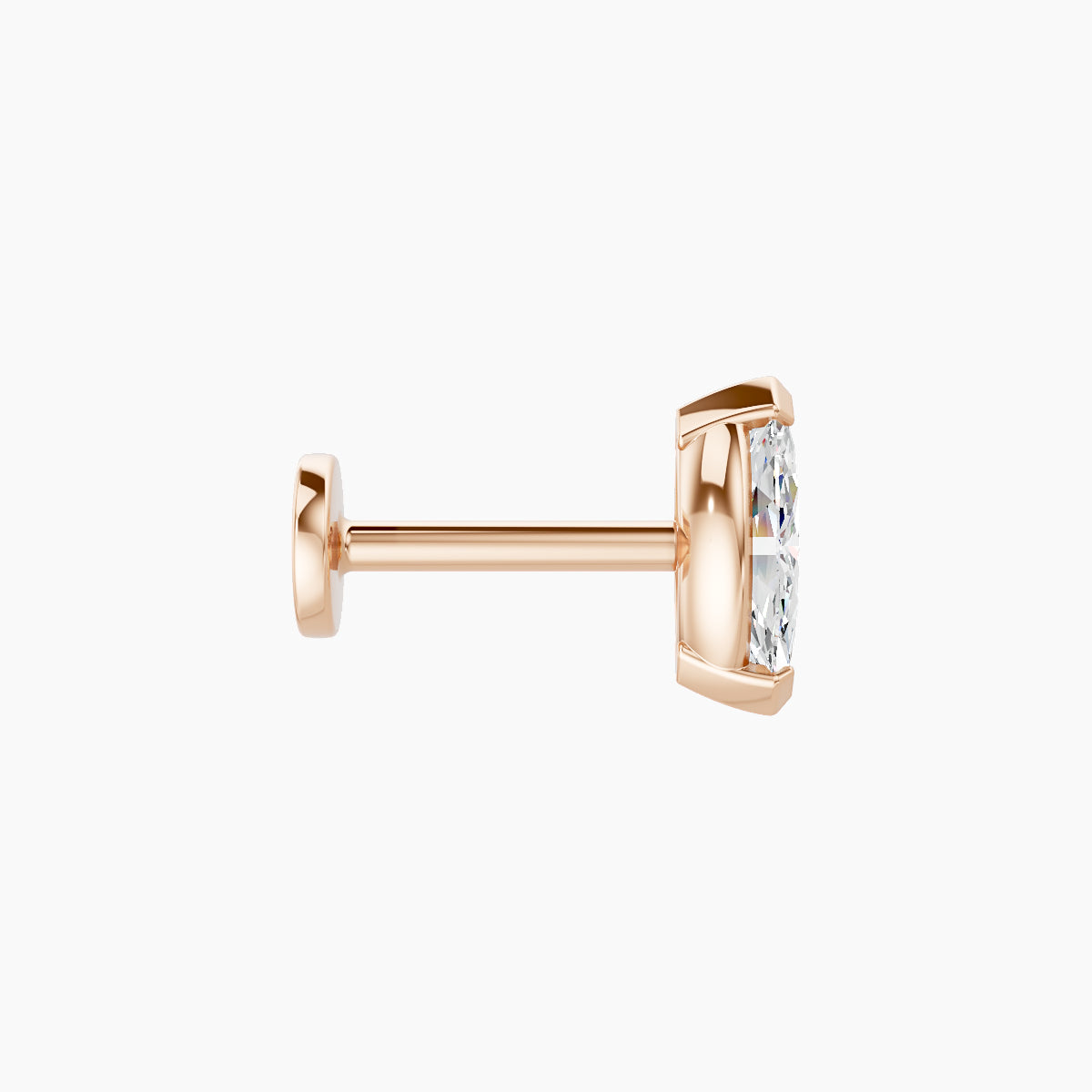 Nut | 18k Rose Gold 7 mm 6.5 mm Marquise Diamond Nose Piercing