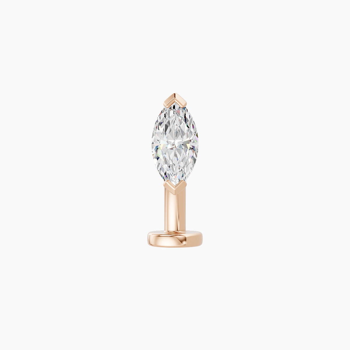Nut | 18k Rose Gold 7 mm 8 mm Marquise Diamond Floating Navel Piercing