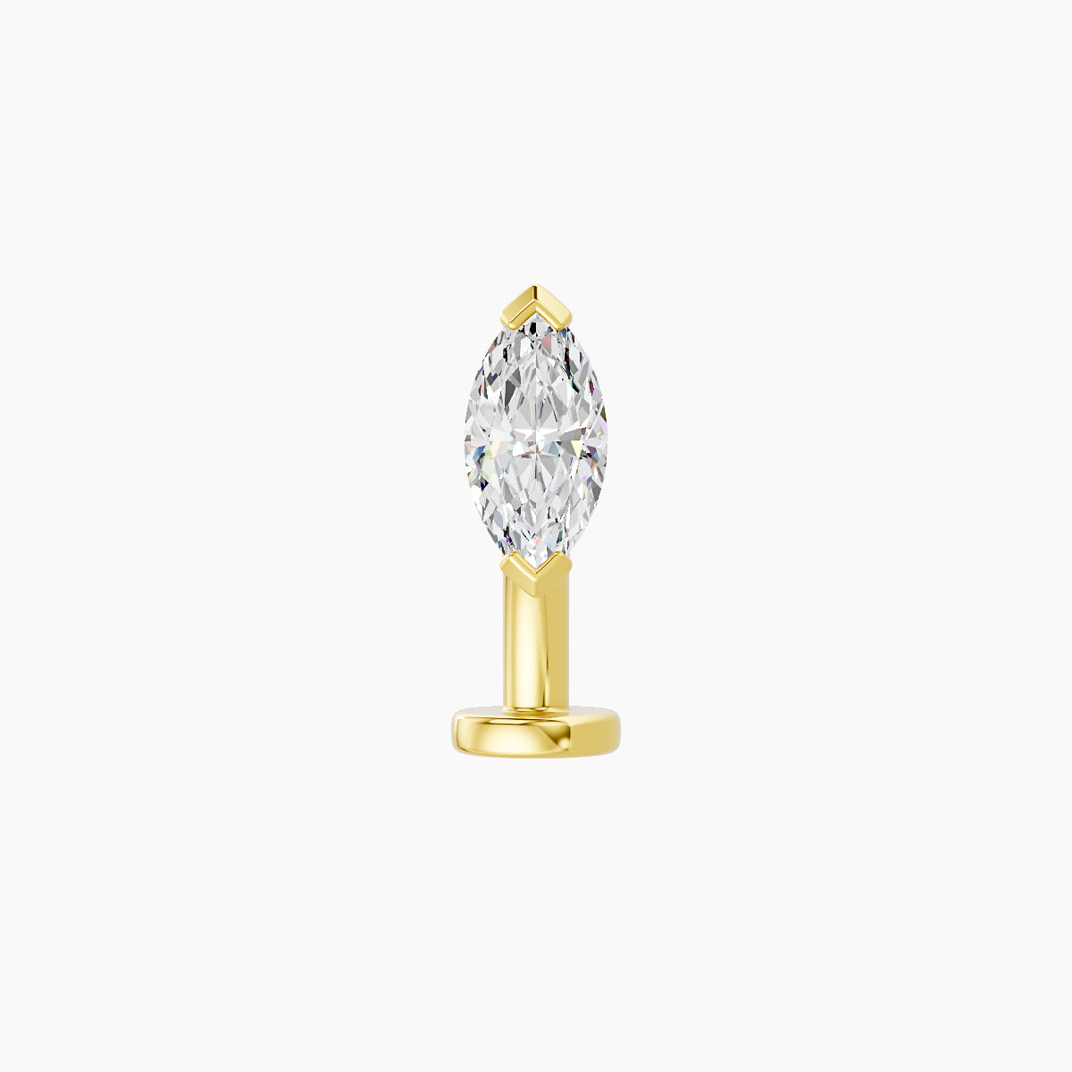 Nut | 18k Yellow Gold 7 mm 8 mm Marquise Diamond Floating Navel Piercing