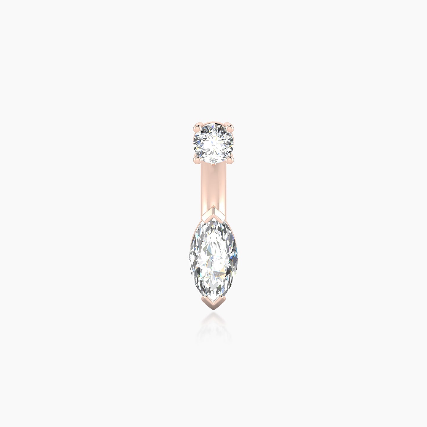 Nut | 18k Rose Gold 8 mm 7 mm Marquise Diamond Navel Piercing