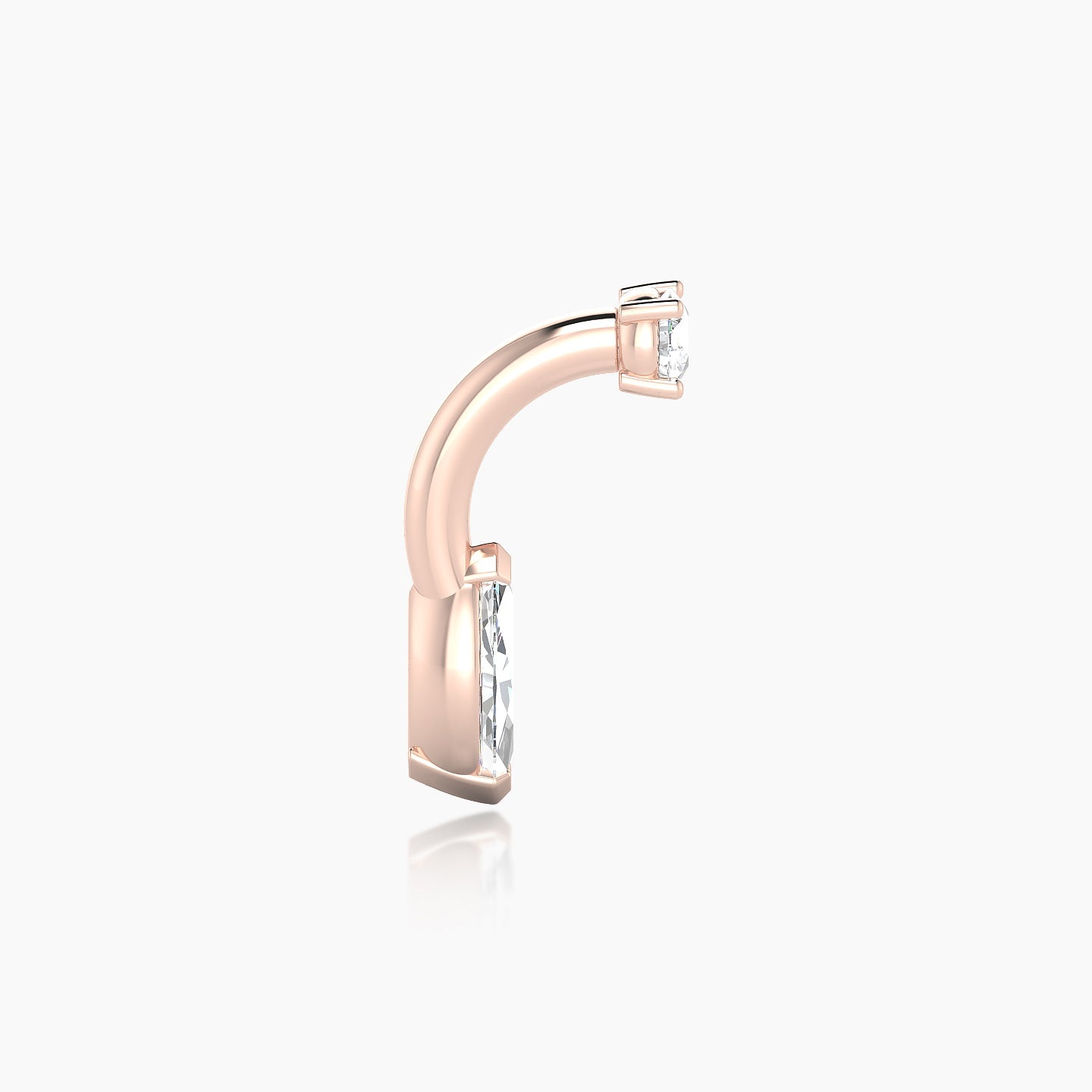 Nut | 18k Rose Gold 8 mm 7 mm Marquise Diamond Navel Piercing