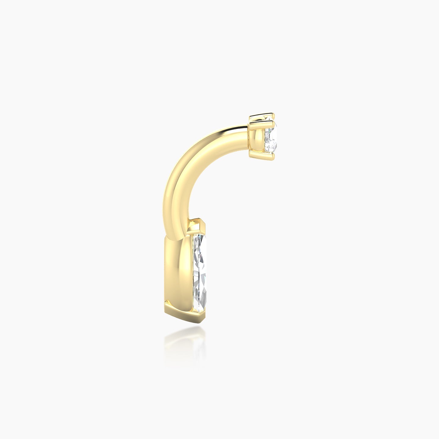 Nut | 18k Yellow Gold 8 mm 7 mm Marquise Diamond Navel Piercing