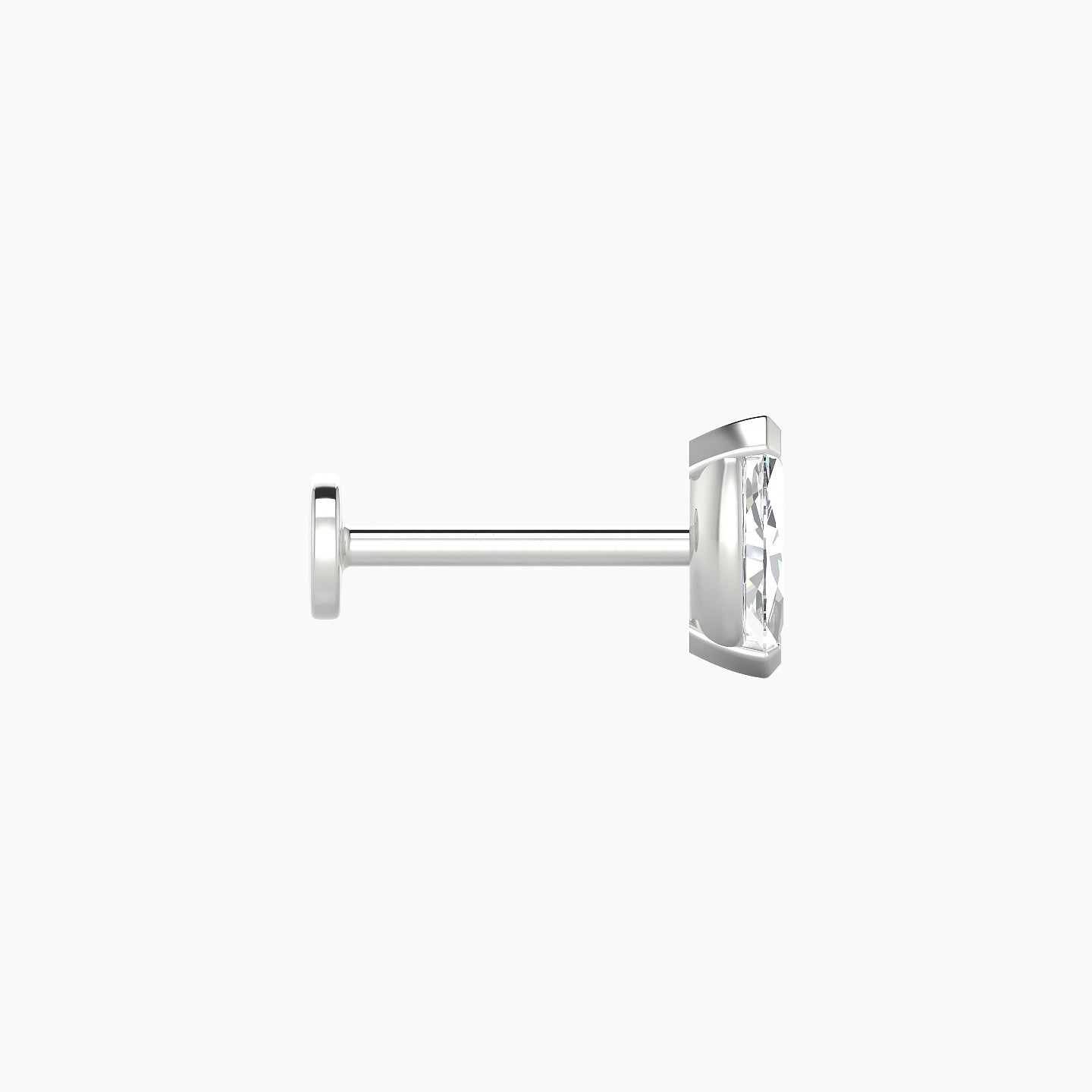 Nut | 18k White Gold 7 mm 8 mm Marquise Diamond Nose Piercing