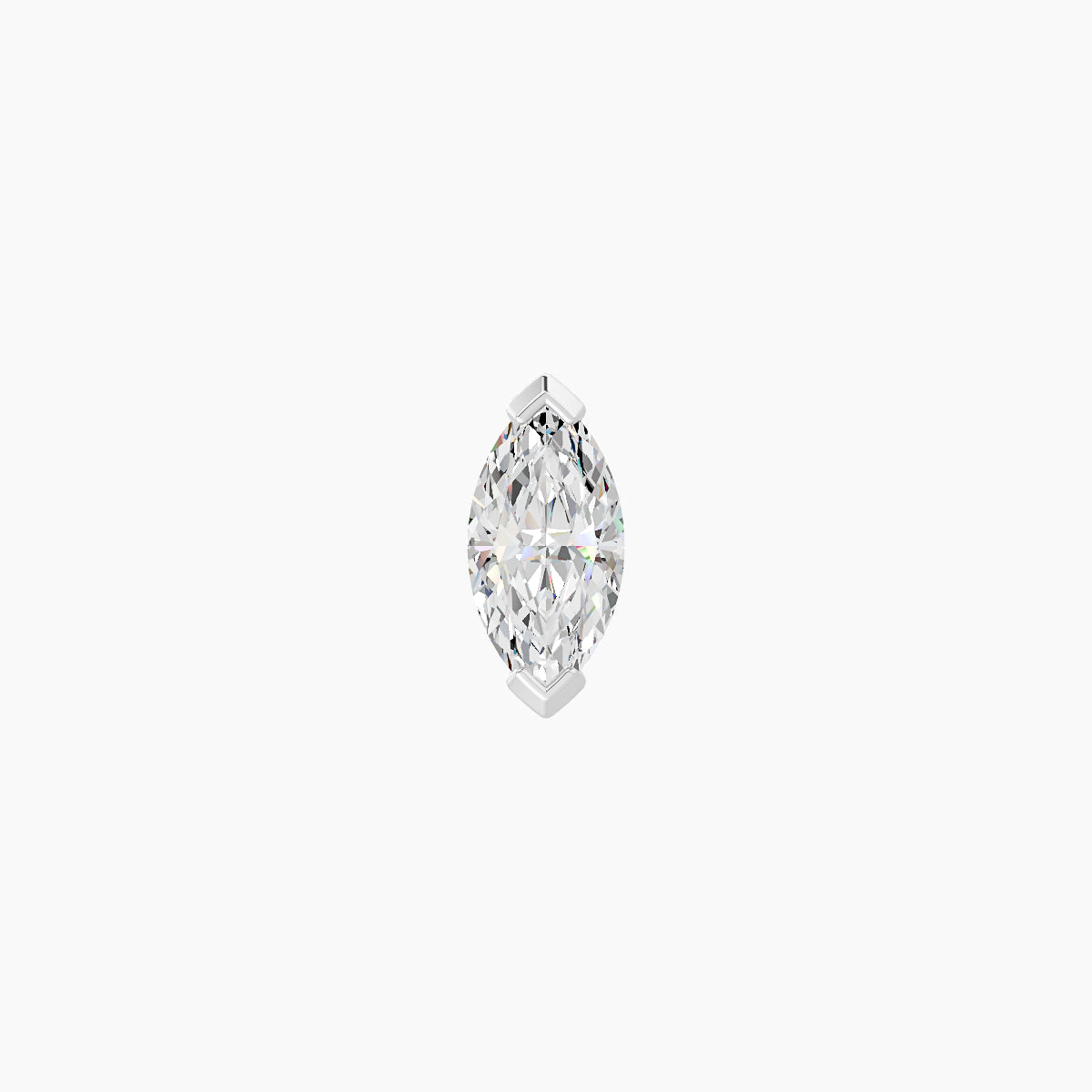 Nut | 18k White Gold 7 mm 8 mm Marquise Diamond Piercing