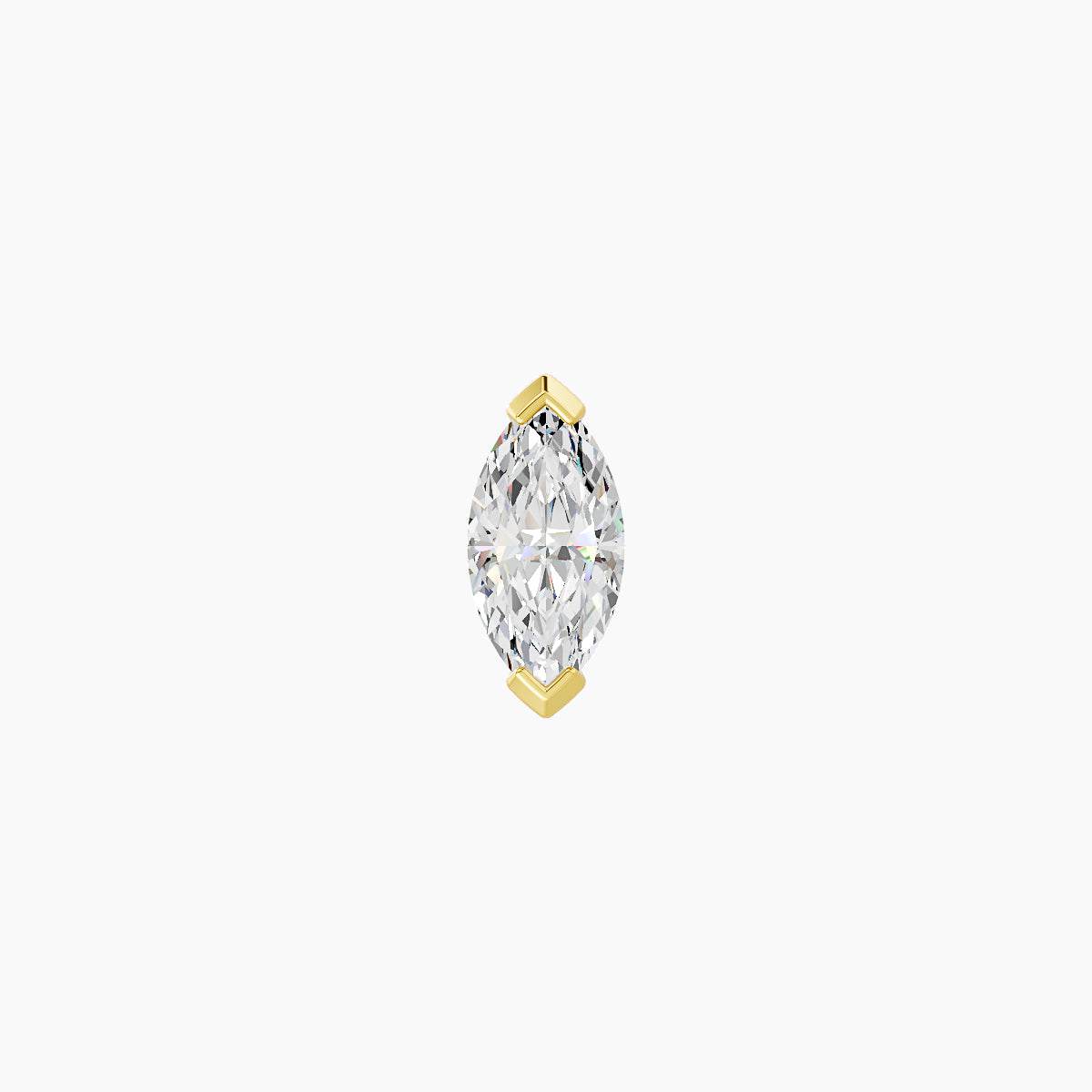 Nut | 18k Yellow Gold 7 mm 8 mm Marquise Diamond Piercing