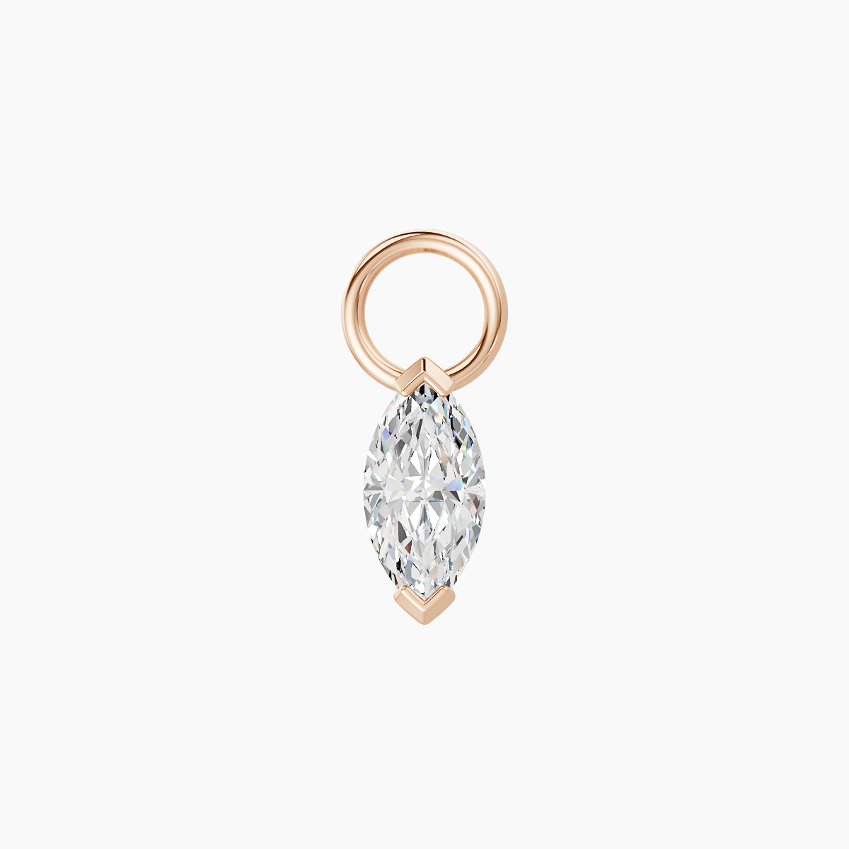 Nut | 18k Rose Gold 7 mm Marquise Diamond Charm