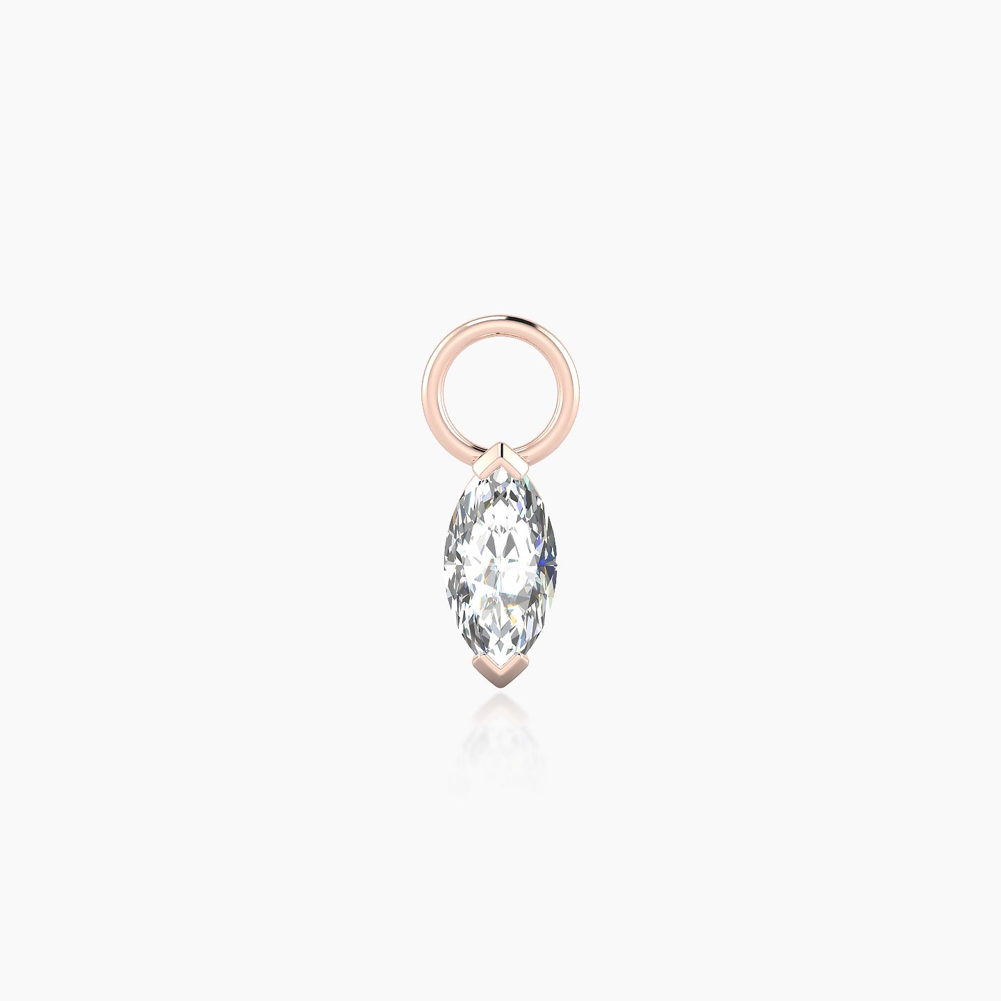 Nut | 18k Rose Gold 7 mm Marquise Diamond Charm