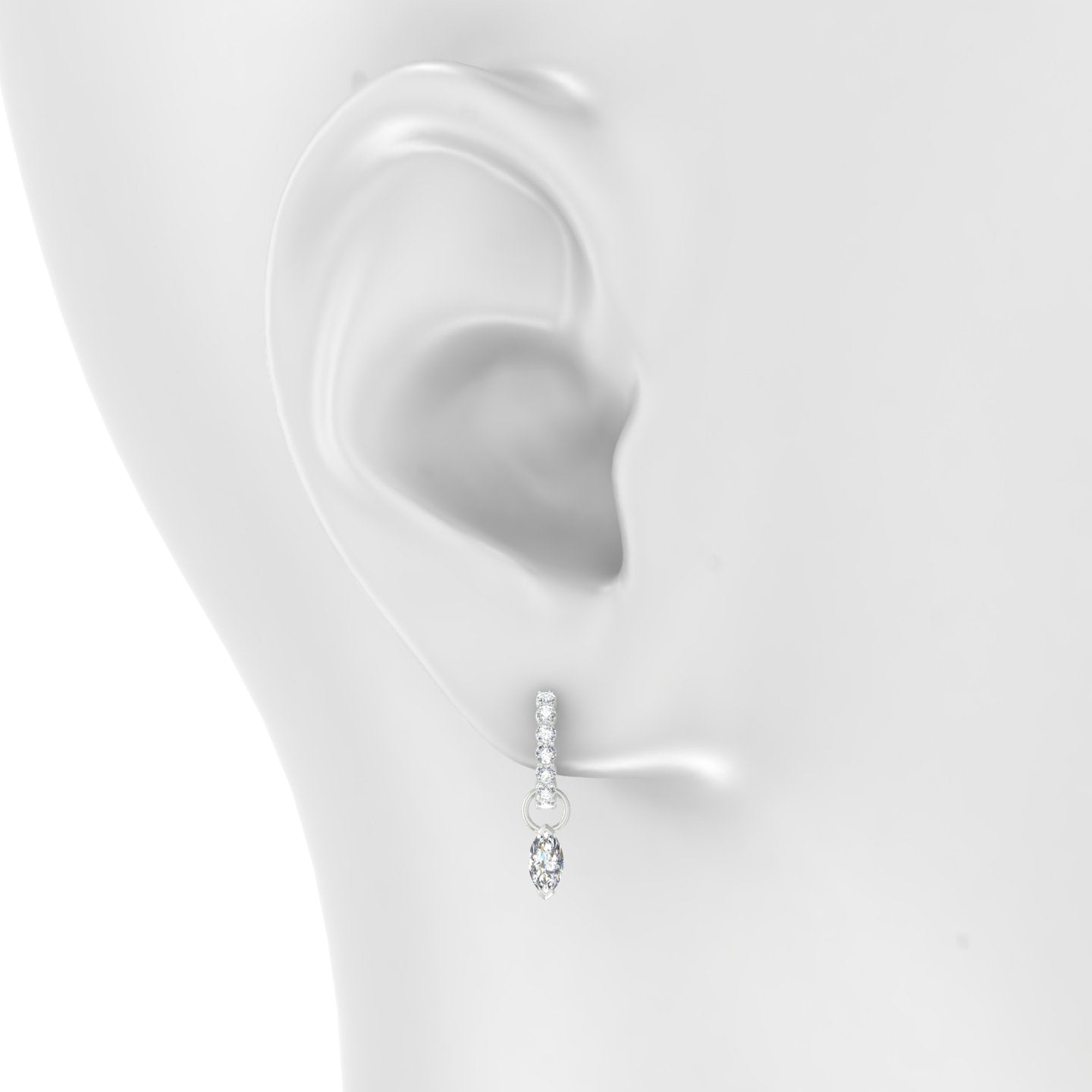 Nut | 18k White Gold 7 mm Marquise Diamond Charm