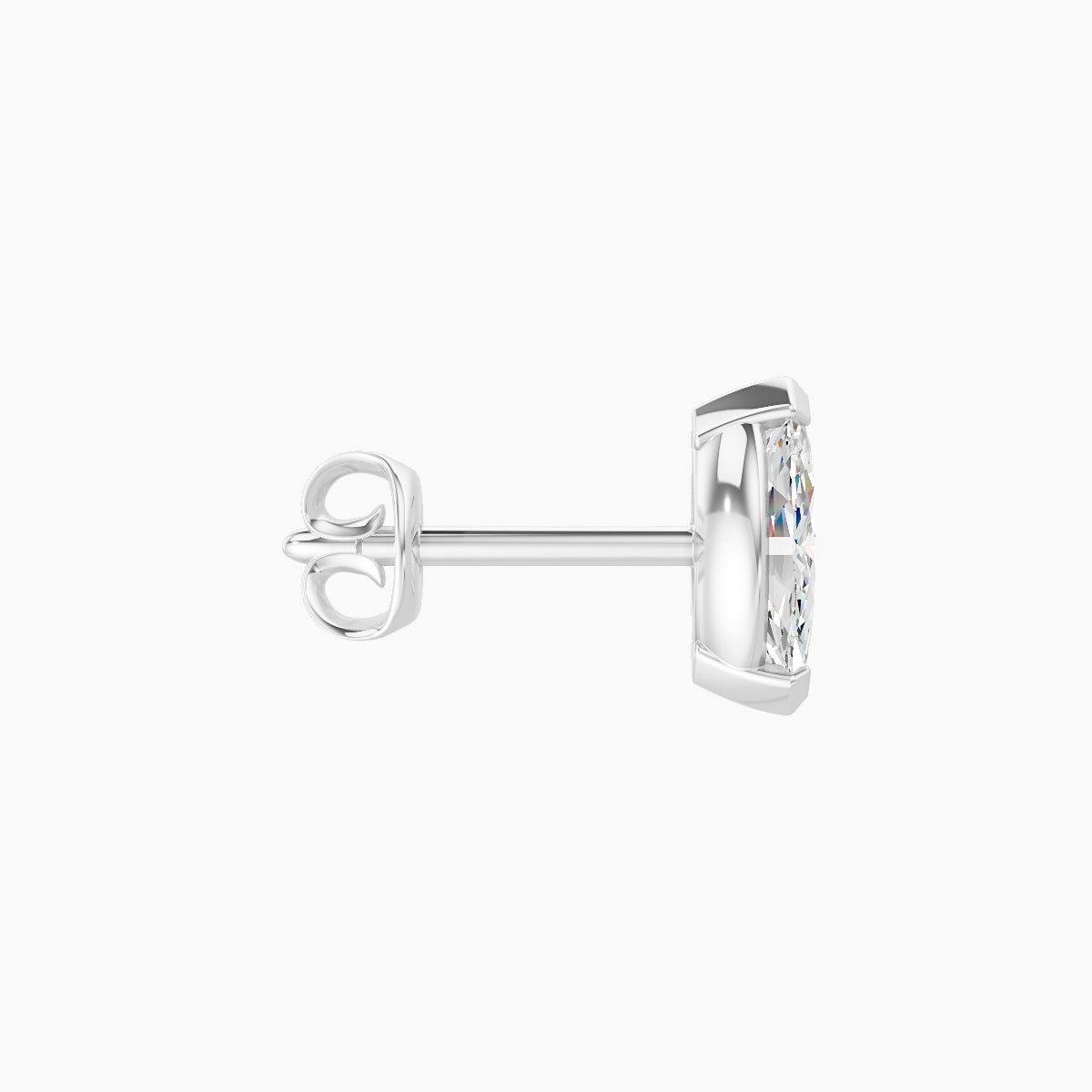 Nut | 18k White Gold 7 mm Marquise Diamond Earring