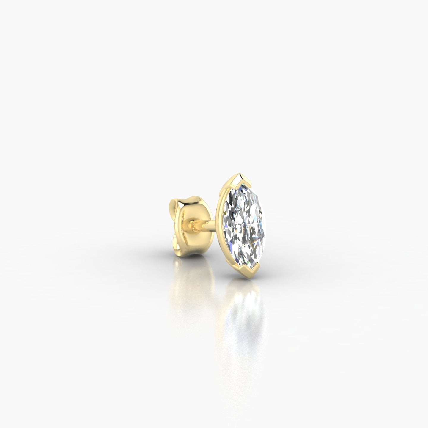 Nut | 18k Yellow Gold 7 mm Marquise Diamond Earring