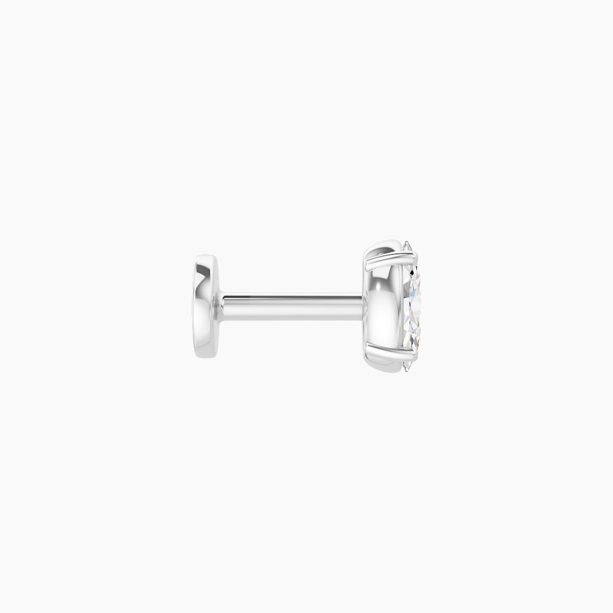 Nut | 18k White Gold 4.5 mm 5 mm Oval Diamond Piercing
