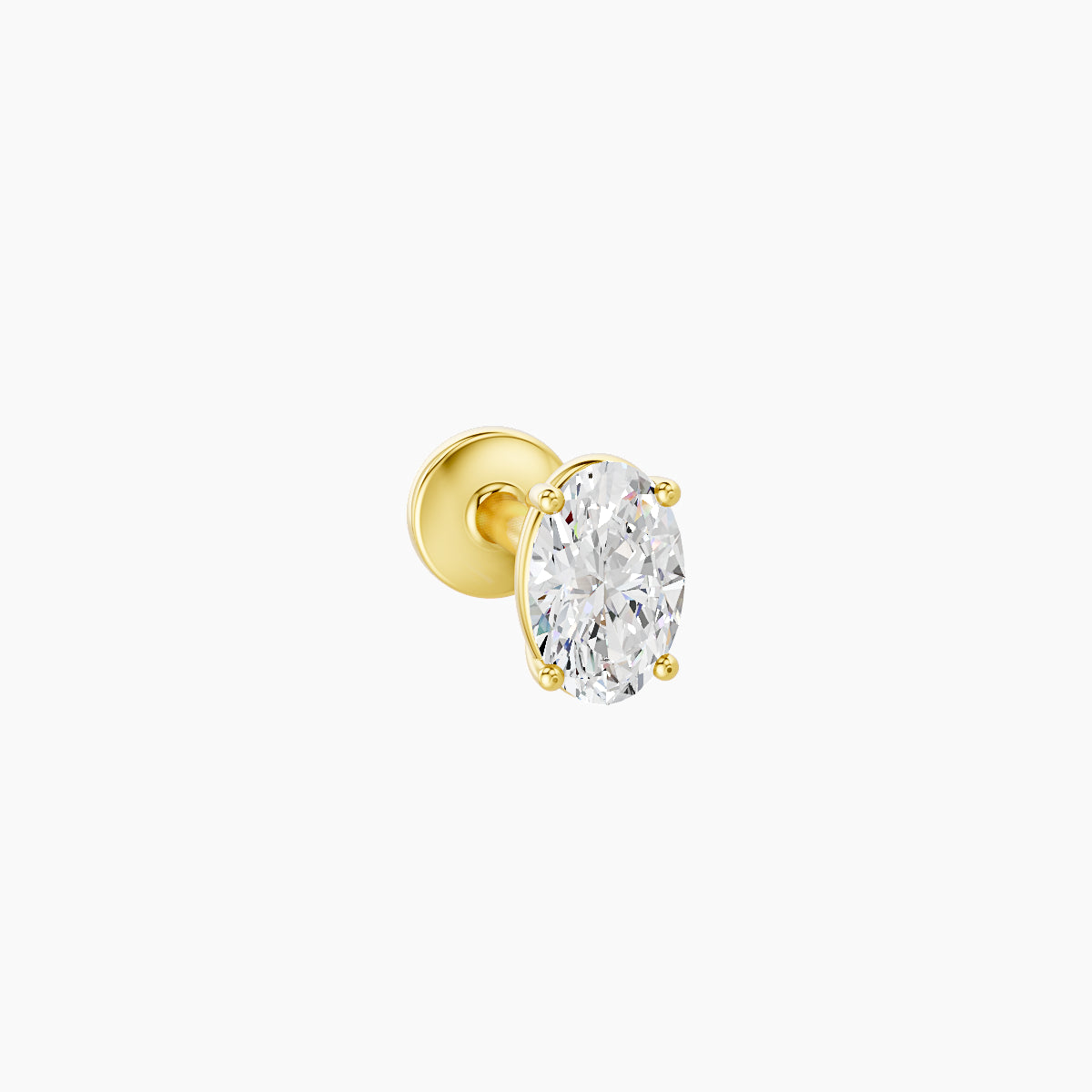 Nut | 18k Yellow Gold 4.5 mm 5 mm Oval Diamond Piercing