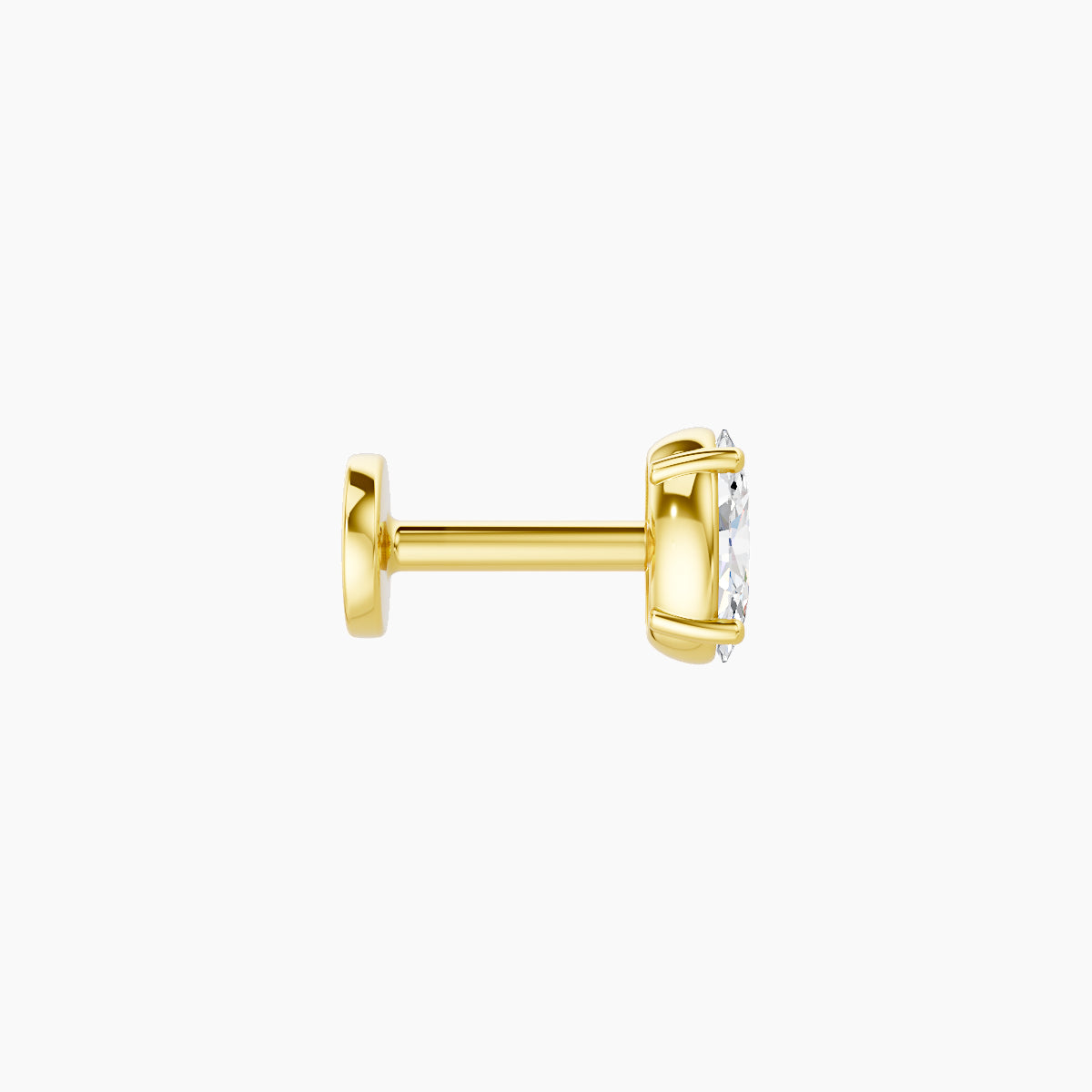 Nut | 18k Yellow Gold 4.5 mm 5 mm Oval Diamond Piercing