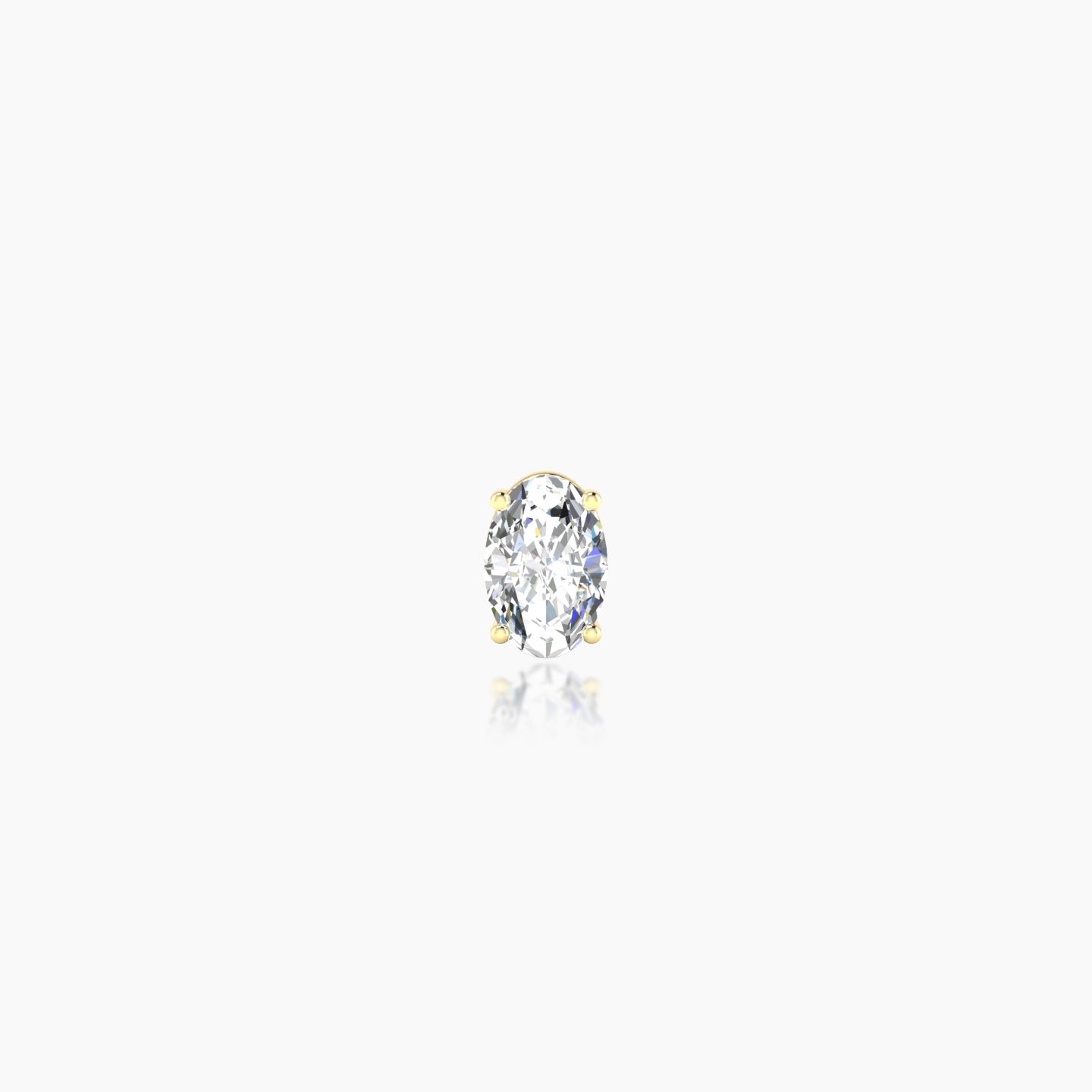 Nut | 18k Yellow Gold 4.5 mm 6.5 mm Oval Diamond Nose Piercing