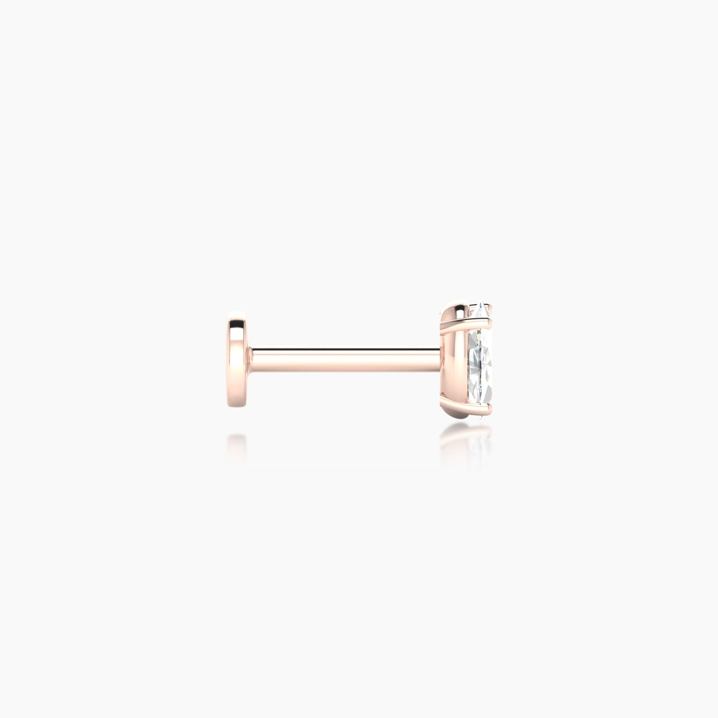 Nut | 18k Rose Gold 4.5 mm 6.5 mm Oval Diamond Nose Piercing