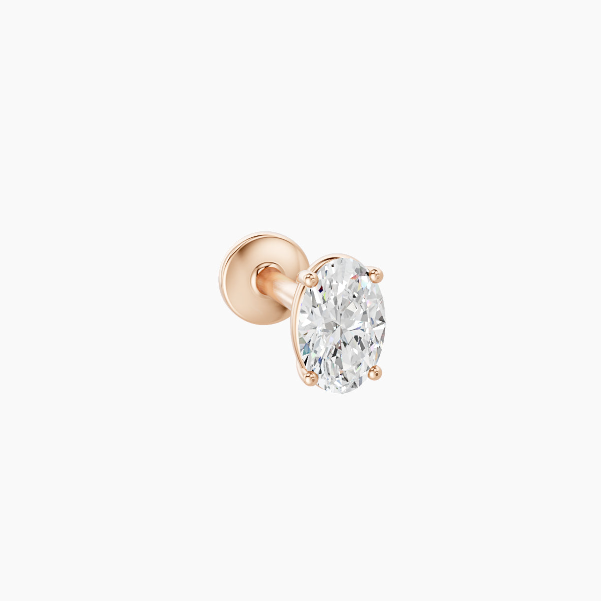 Nut | 18k Rose Gold 4.5 mm 6.5 mm Oval Diamond Piercing