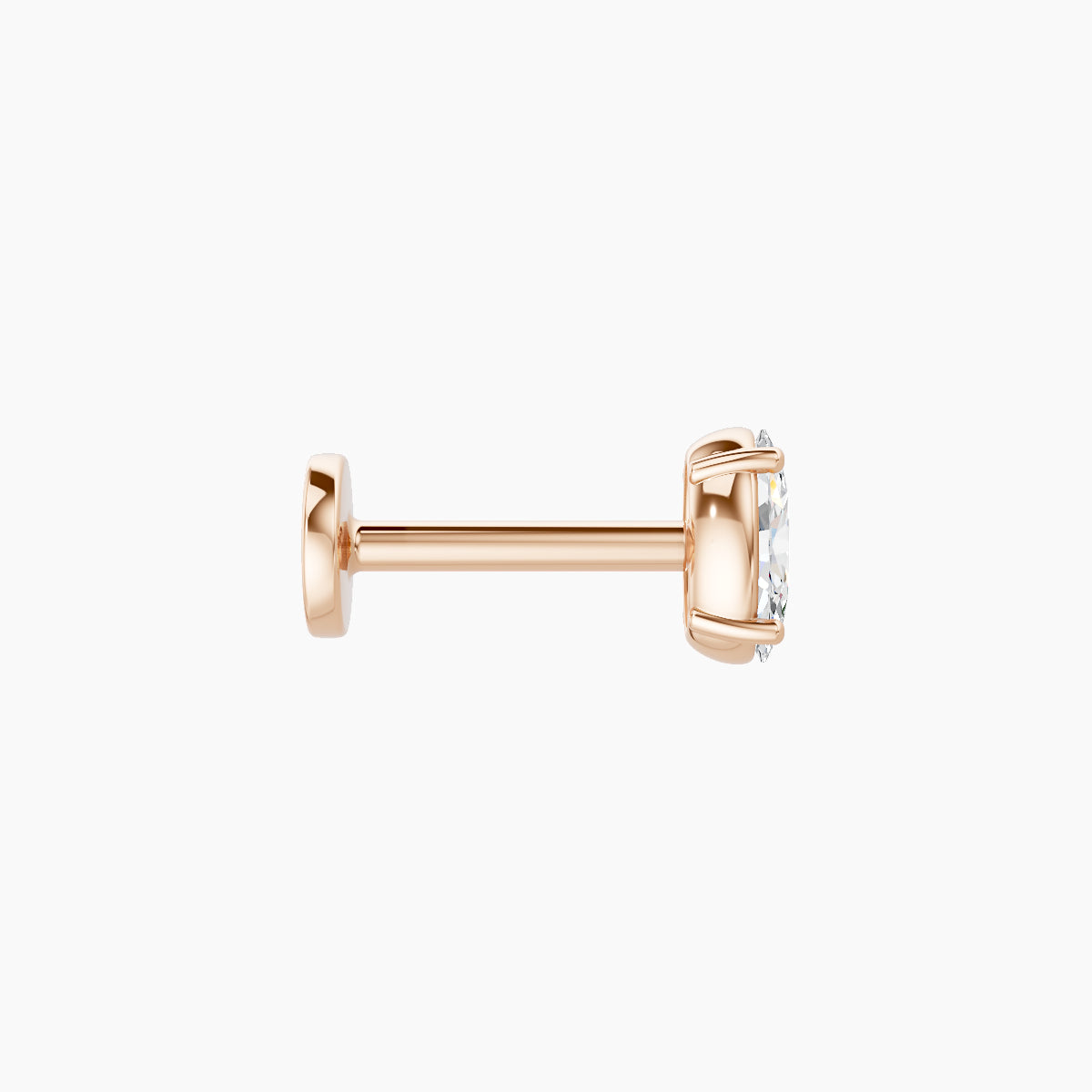 Nut | 18k Rose Gold 4.5 mm 6.5 mm Oval Diamond Piercing