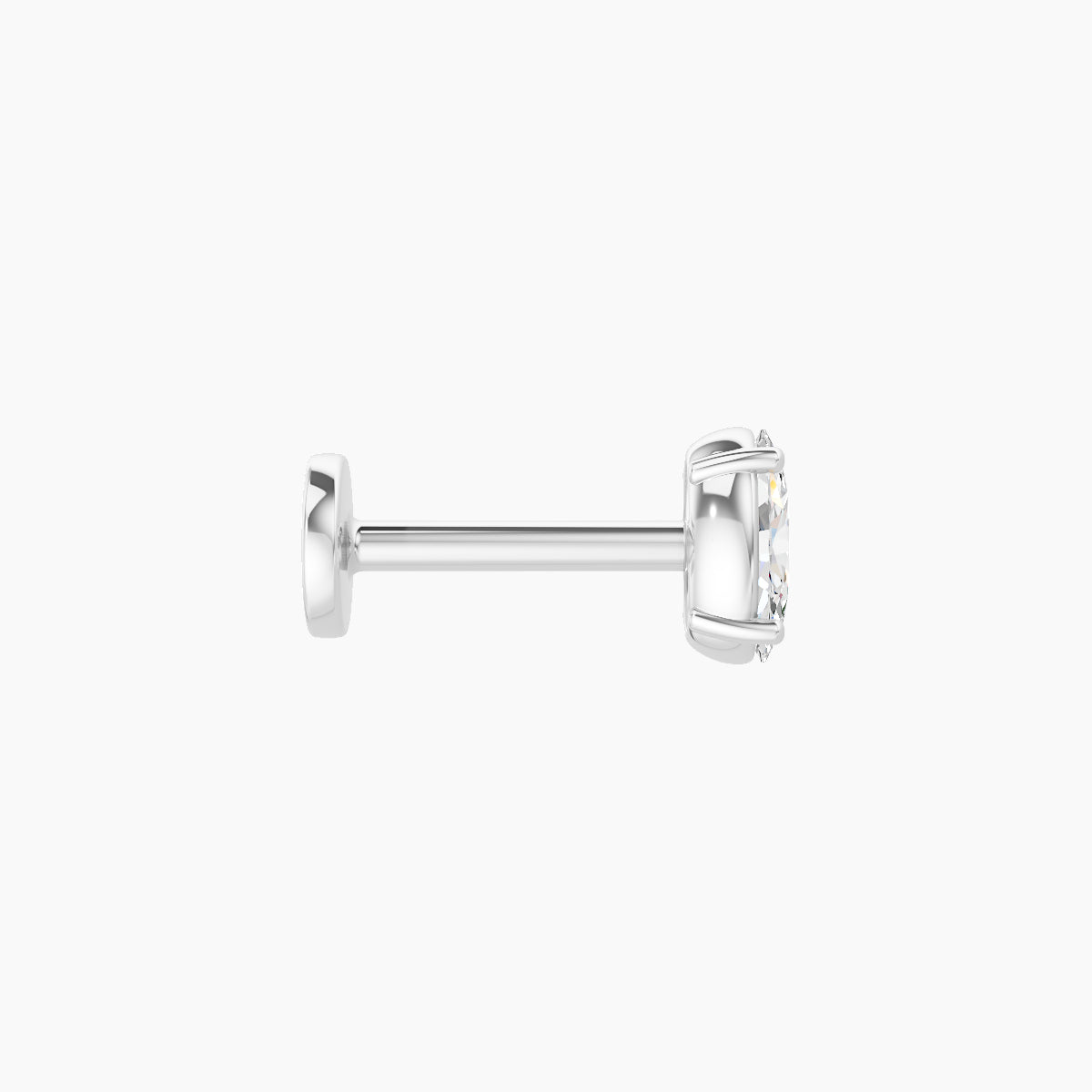 Nut | 18k White Gold 4.5 mm 6.5 mm Oval Diamond Piercing