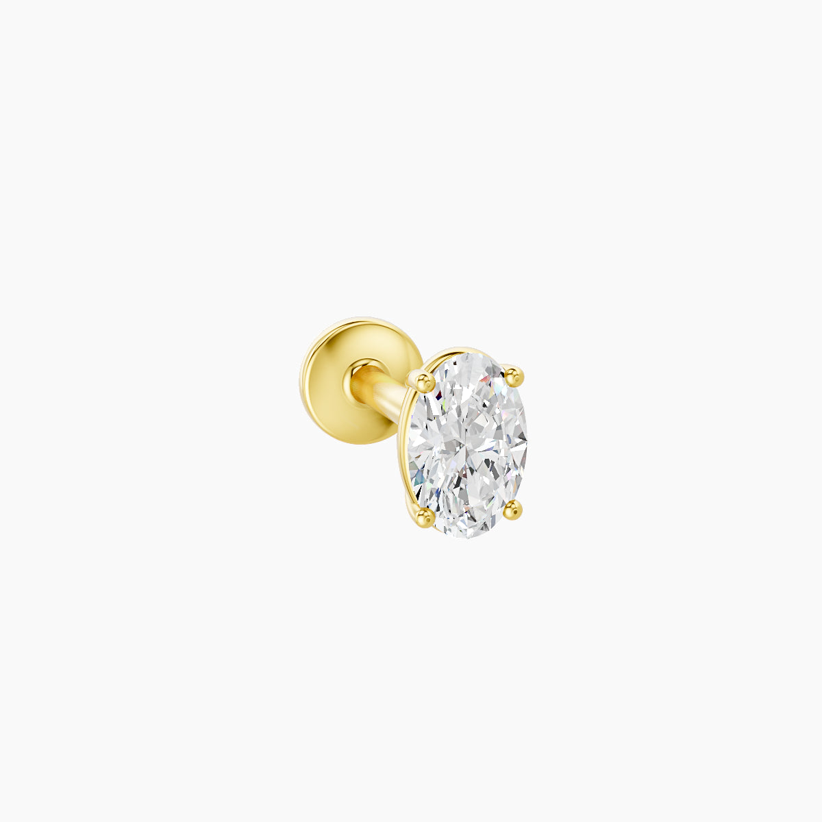 Nut | 18k Yellow Gold 4.5 mm 6.5 mm Oval Diamond Piercing