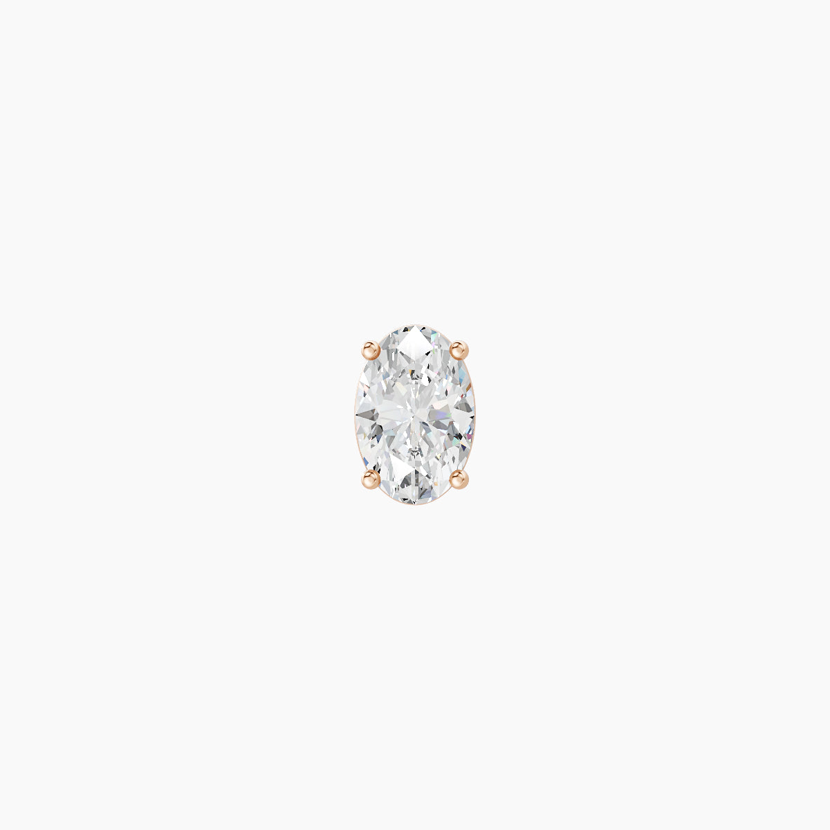 Nut | 18k Rose Gold 4.5 mm Oval Diamond Earring