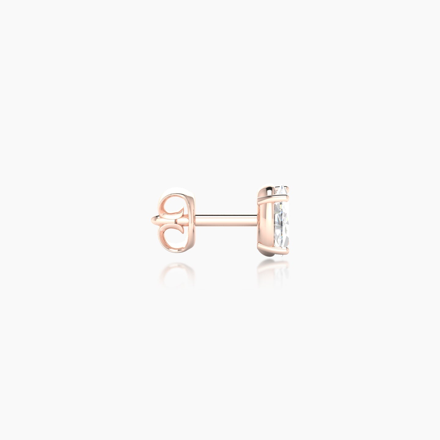 Nut | 18k Rose Gold 4.5 mm Oval Diamond Earring