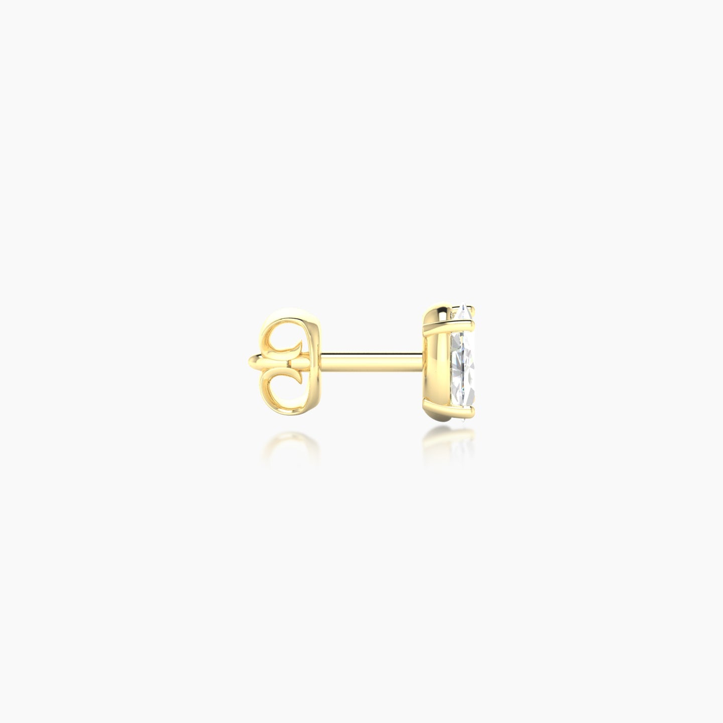 Nut | 18k Yellow Gold 4.5 mm Oval Diamond Earring