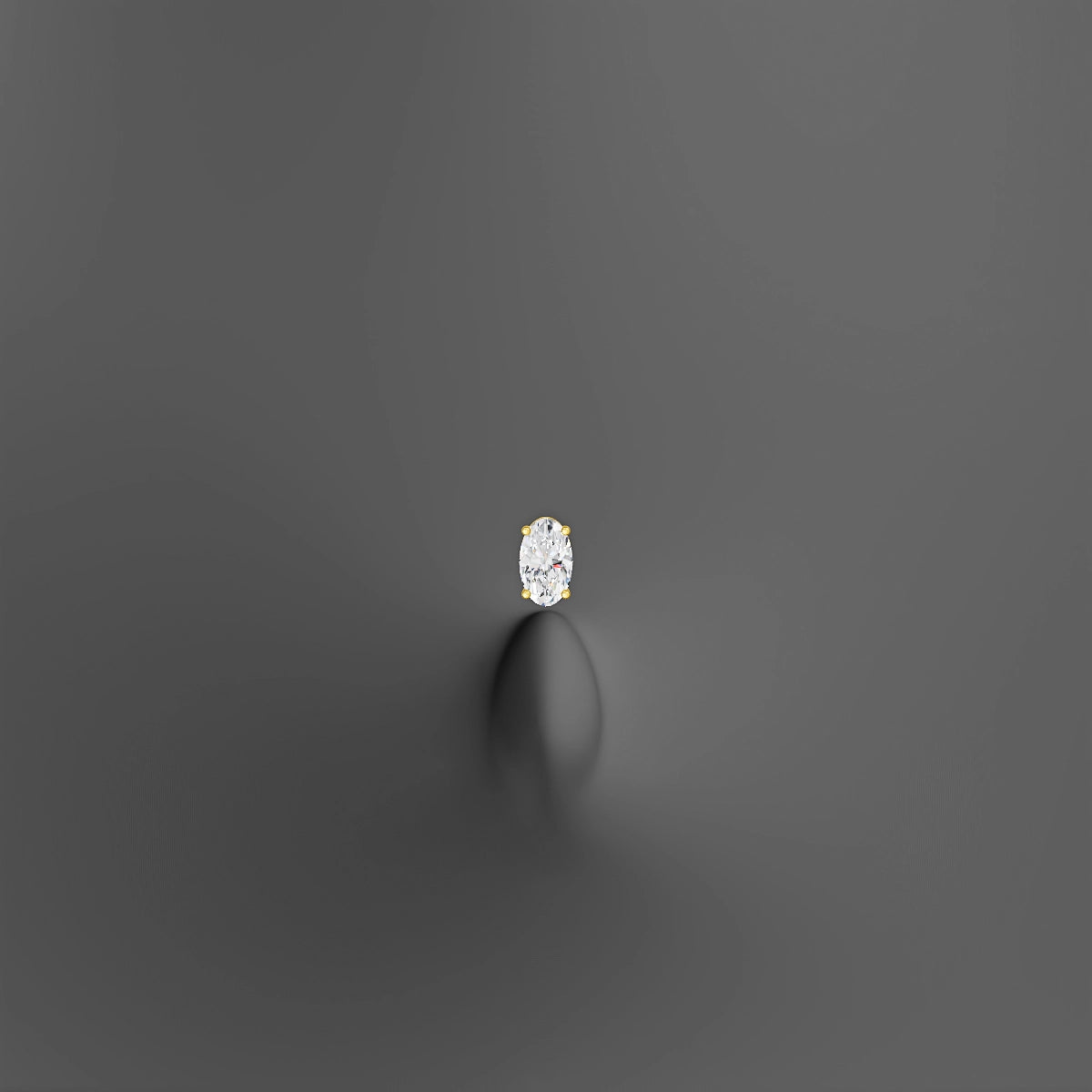Nut | 18k Yellow Gold 5 mm 10 mm Oval Diamond Floating Navel Piercing