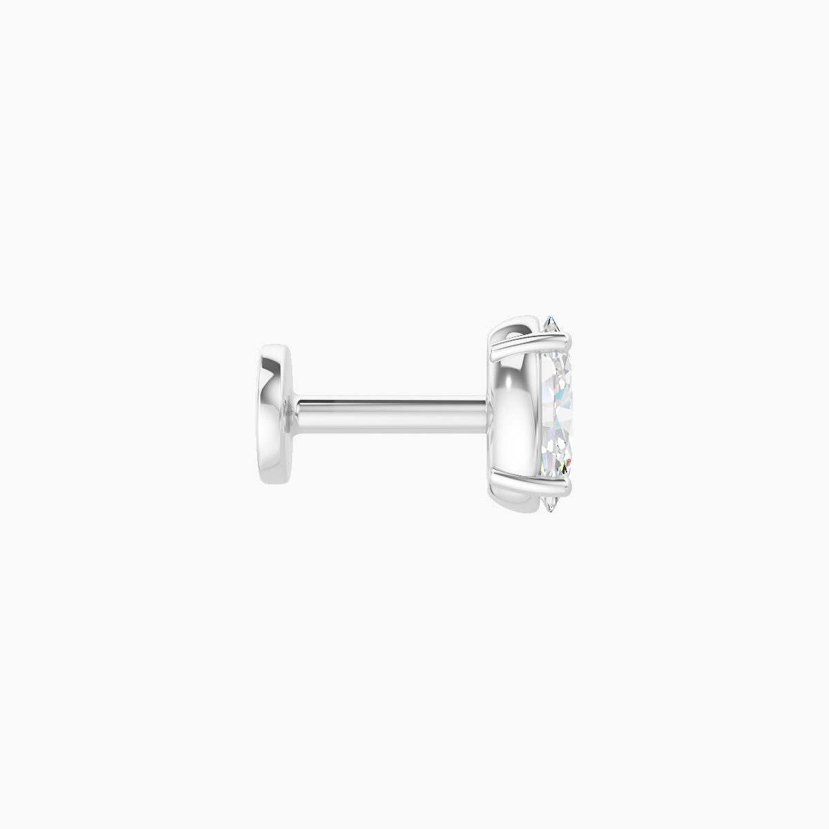 Nut | 18k White Gold 5 mm 5 mm Oval Diamond Piercing