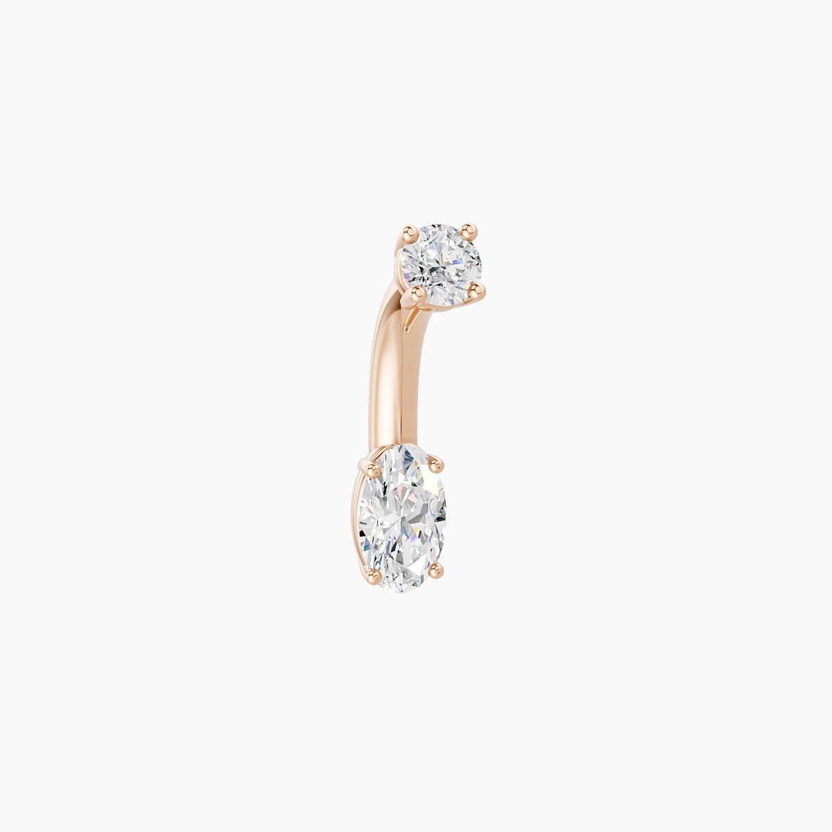 Nut | 18k Rose Gold 5 mm 6 mm Oval Diamond Belly Piercing