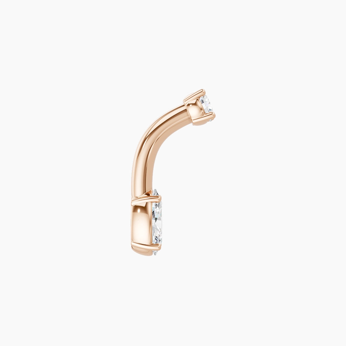 Nut | 18k Rose Gold 5 mm 6 mm Oval Diamond Belly Piercing
