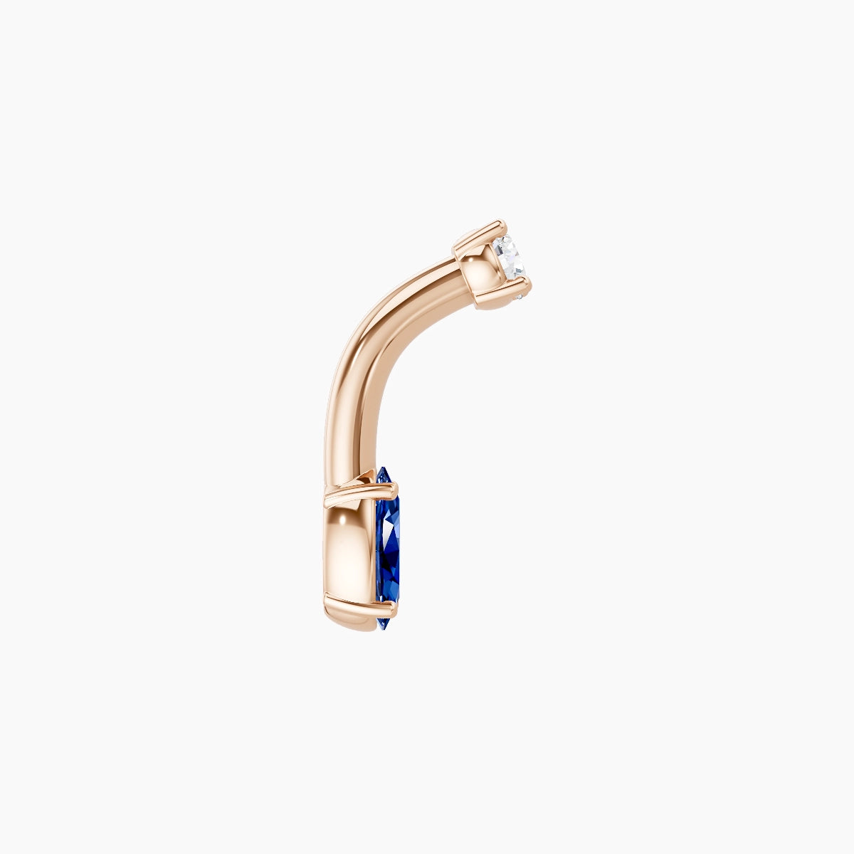 Nut | 18k Rose Gold 5 mm 6 mm Oval Sapphire & Diamond Belly Piercing