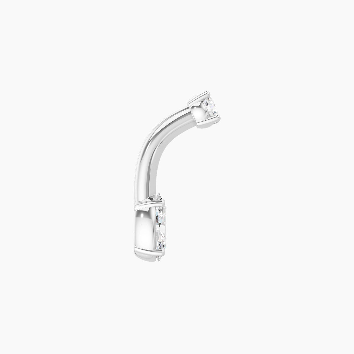 Nut | 18k White Gold 5 mm 6 mm Oval Diamond Belly Piercing