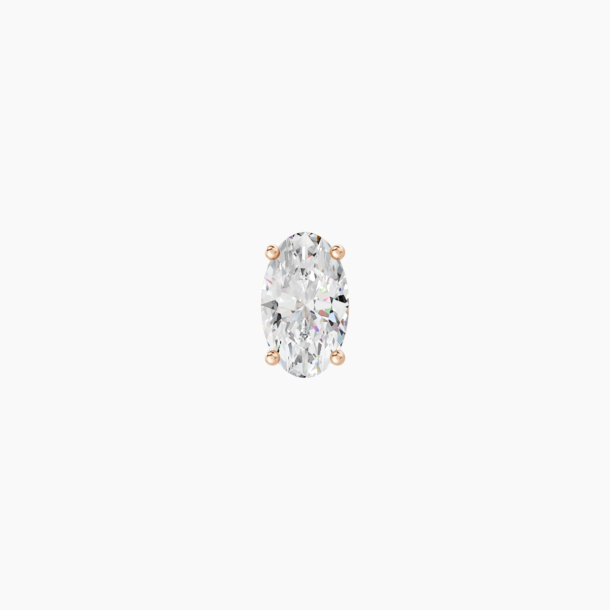 Nut | 18k Rose Gold 5 mm 6.5 mm Oval Diamond Piercing
