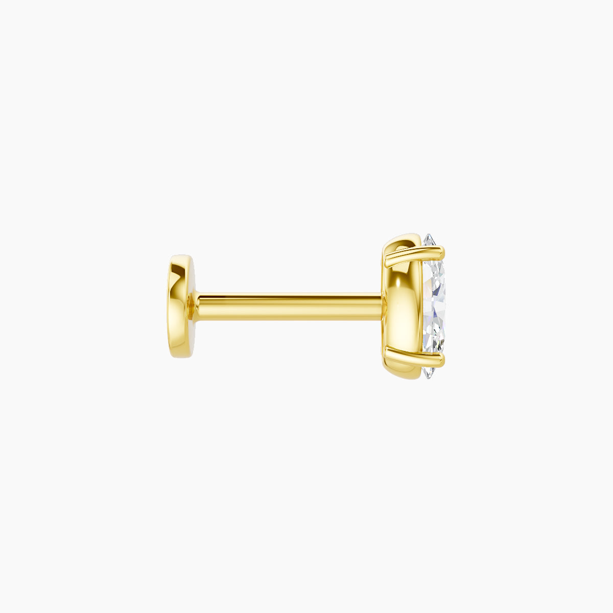 Nut | 18k Yellow Gold 5 mm 6.5 mm Oval Diamond Piercing