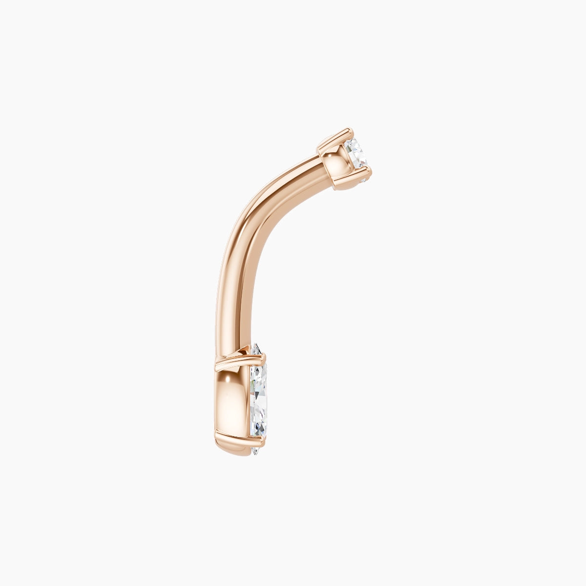 Nut | 18k Rose Gold 5 mm 8 mm Oval Diamond Belly Piercing