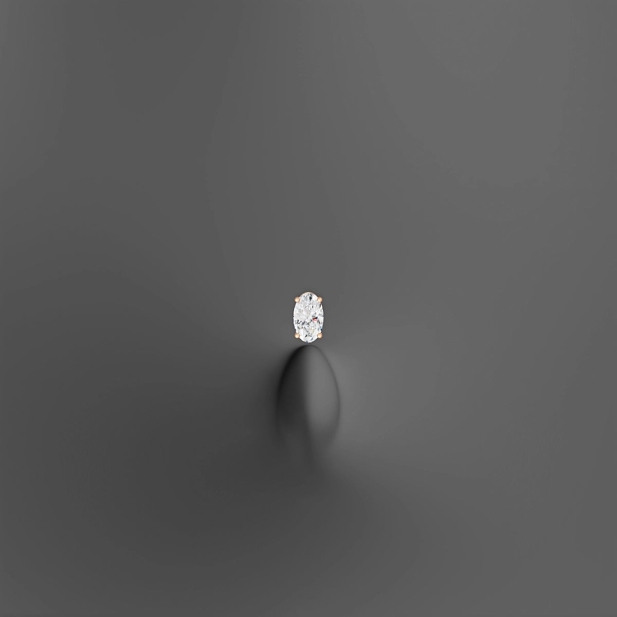 Nut | 18k Rose Gold 5 mm 8 mm Oval Diamond Floating Navel Piercing