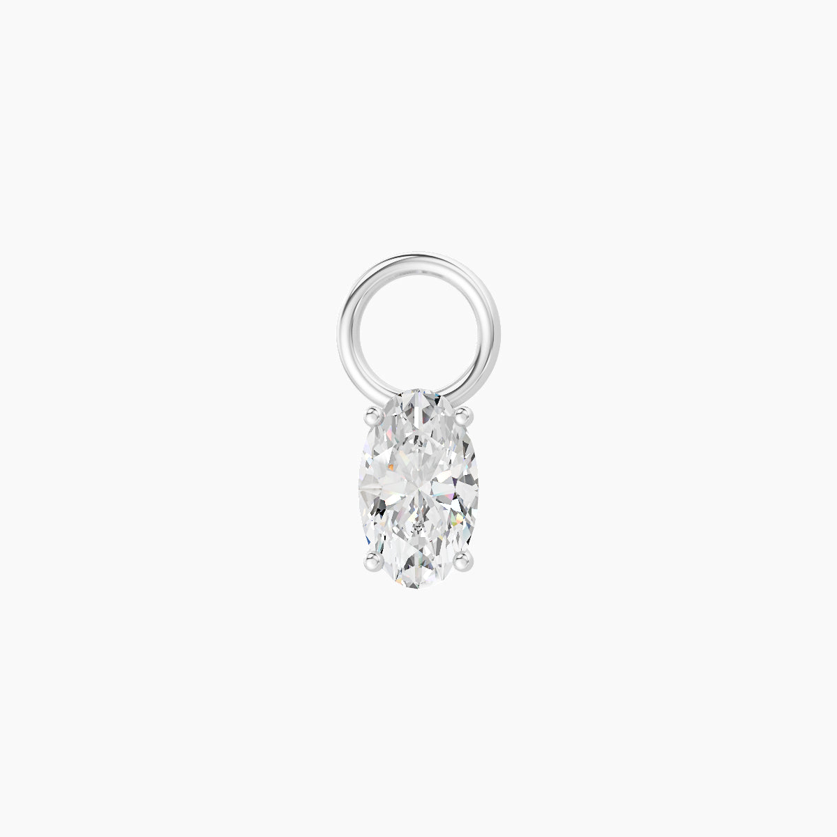 Nut | 18k White Gold 5 mm Oval Diamond Charm