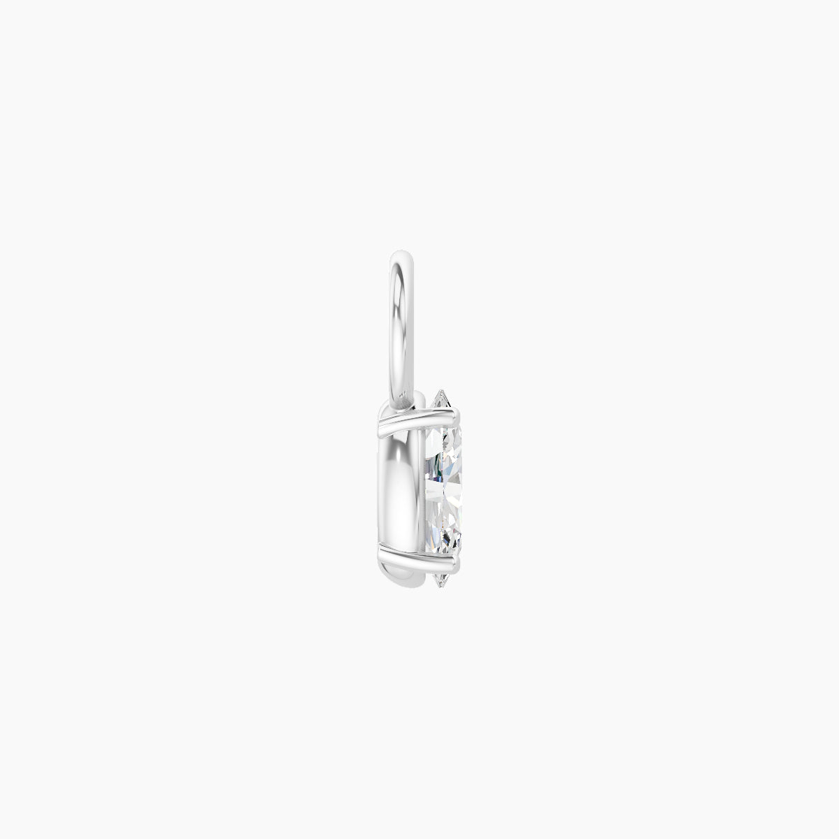 Nut | 18k White Gold 5 mm Oval Diamond Charm